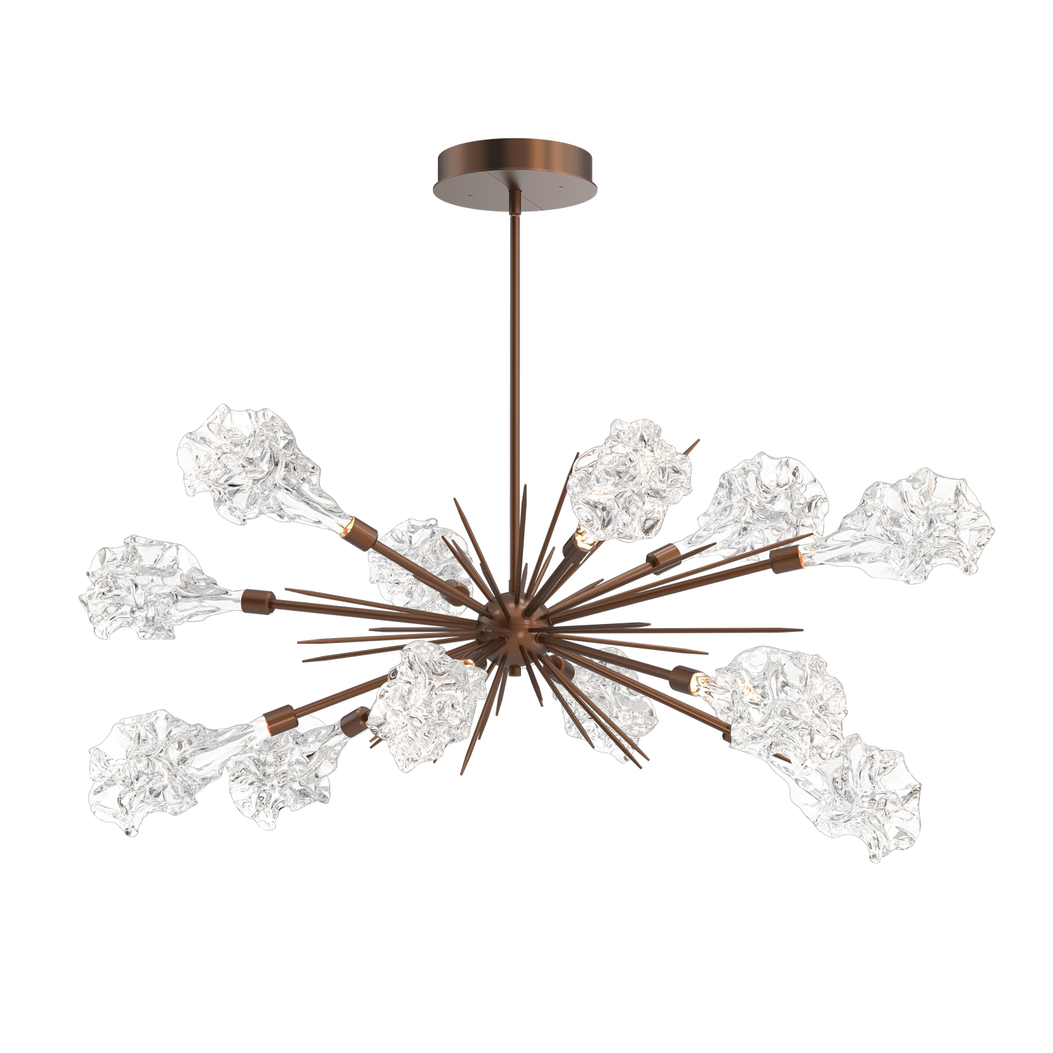 PLB0059-0A-BB-Hammerton-Studio-Blossom-47-inch-oval-starburst-chandelier-with-burnished-bronze-finish-and-clear-handblown-crystal-glass-shades-and-LED-lamping