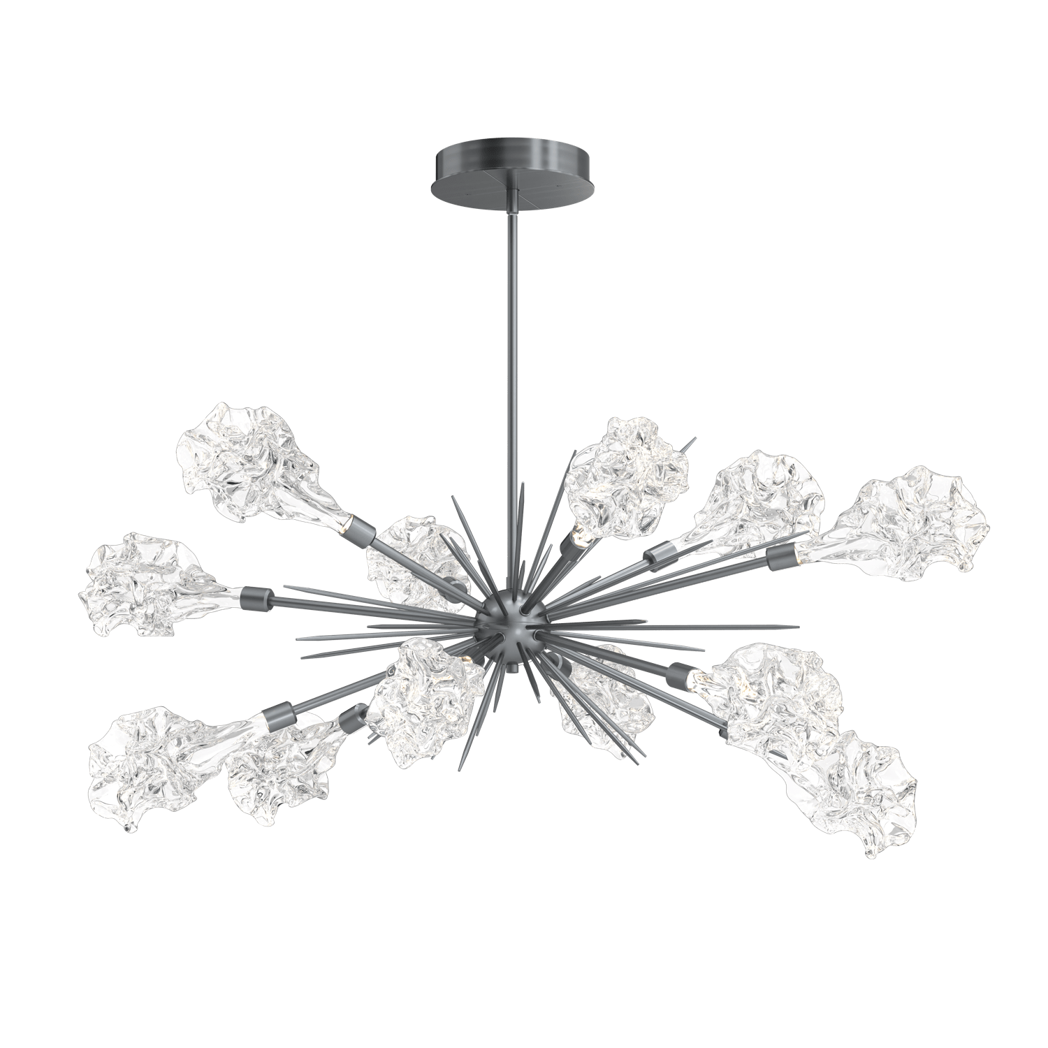 PLB0059-0A-GM-Hammerton-Studio-Blossom-47-inch-oval-starburst-chandelier-with-gunmetal-finish-and-clear-handblown-crystal-glass-shades-and-LED-lamping