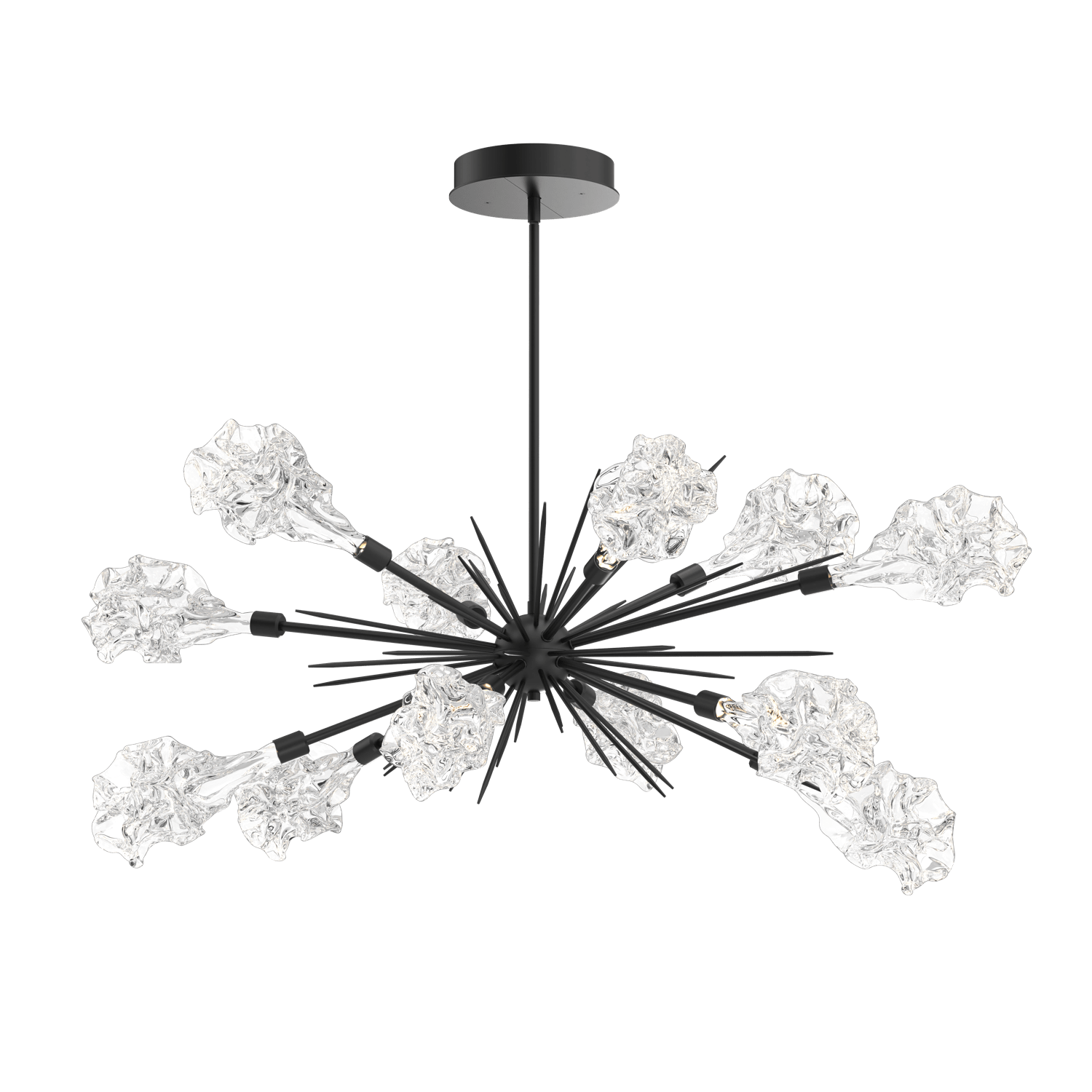 PLB0059-0A-MB-Hammerton-Studio-Blossom-47-inch-oval-starburst-chandelier-with-matte-black-finish-and-clear-handblown-crystal-glass-shades-and-LED-lamping