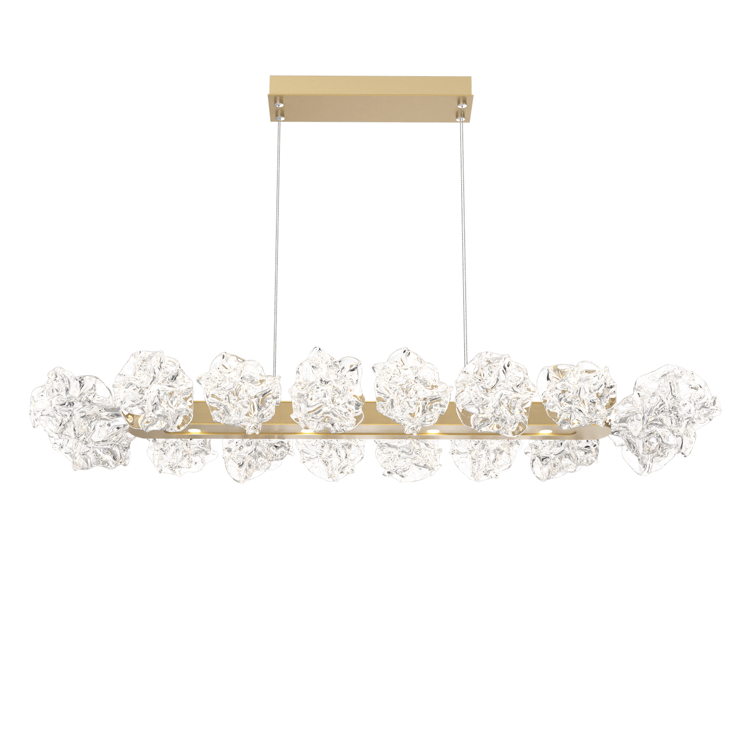 PLB0059-48-GB-Hammerton-Studio-Blossom-48-inch-linear-chandelier-with-gilded-brass-finish-and-clear-handblown-crystal-glass-shades-and-LED-lamping