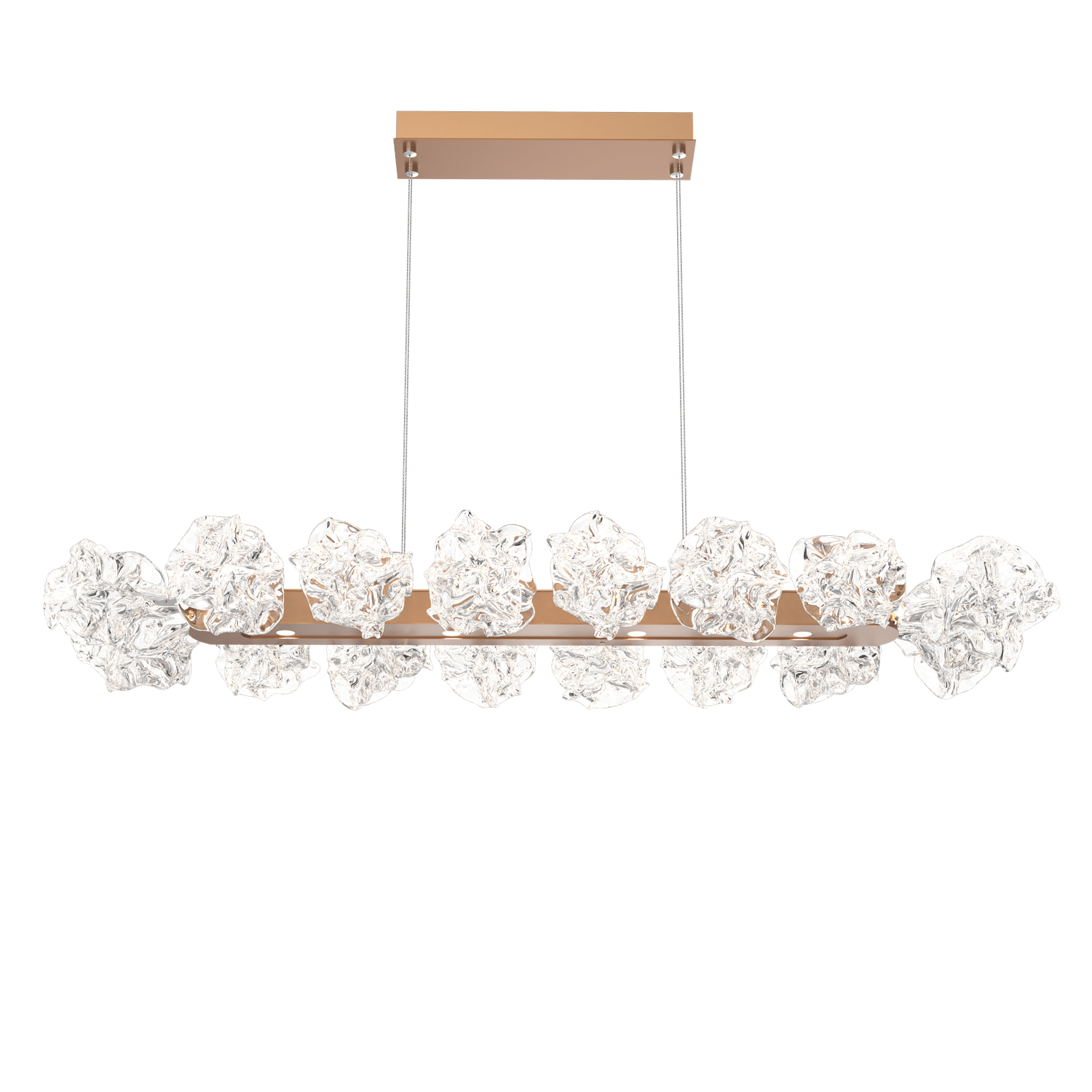 PLB0059-48-NB-Hammerton-Studio-Blossom-48-inch-linear-chandelier-with-novel-brass-finish-and-clear-handblown-crystal-glass-shades-and-LED-lamping