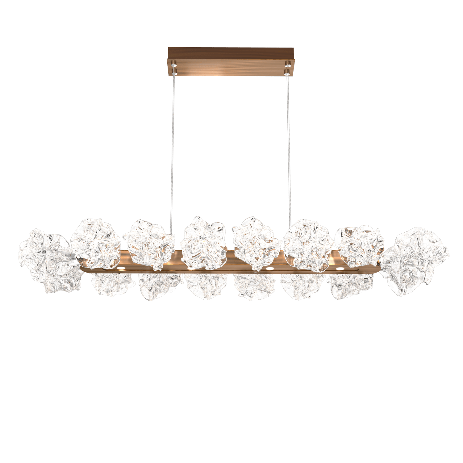PLB0059-48-RB-Hammerton-Studio-Blossom-48-inch-linear-chandelier-with-oil-rubbed-bronze-finish-and-clear-handblown-crystal-glass-shades-and-LED-lamping