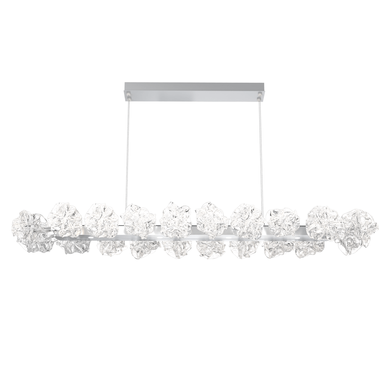 PLB0059-60-CS-Hammerton-Studio-Blossom-60-inch-linear-chandelier-with-classic-silver-finish-and-clear-handblown-crystal-glass-shades-and-LED-lamping