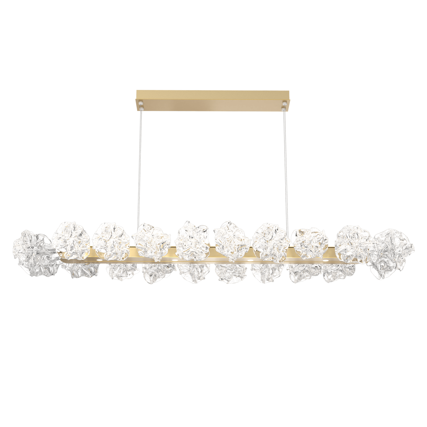 PLB0059-60-GB-Hammerton-Studio-Blossom-60-inch-linear-chandelier-with-gilded-brass-finish-and-clear-handblown-crystal-glass-shades-and-LED-lamping