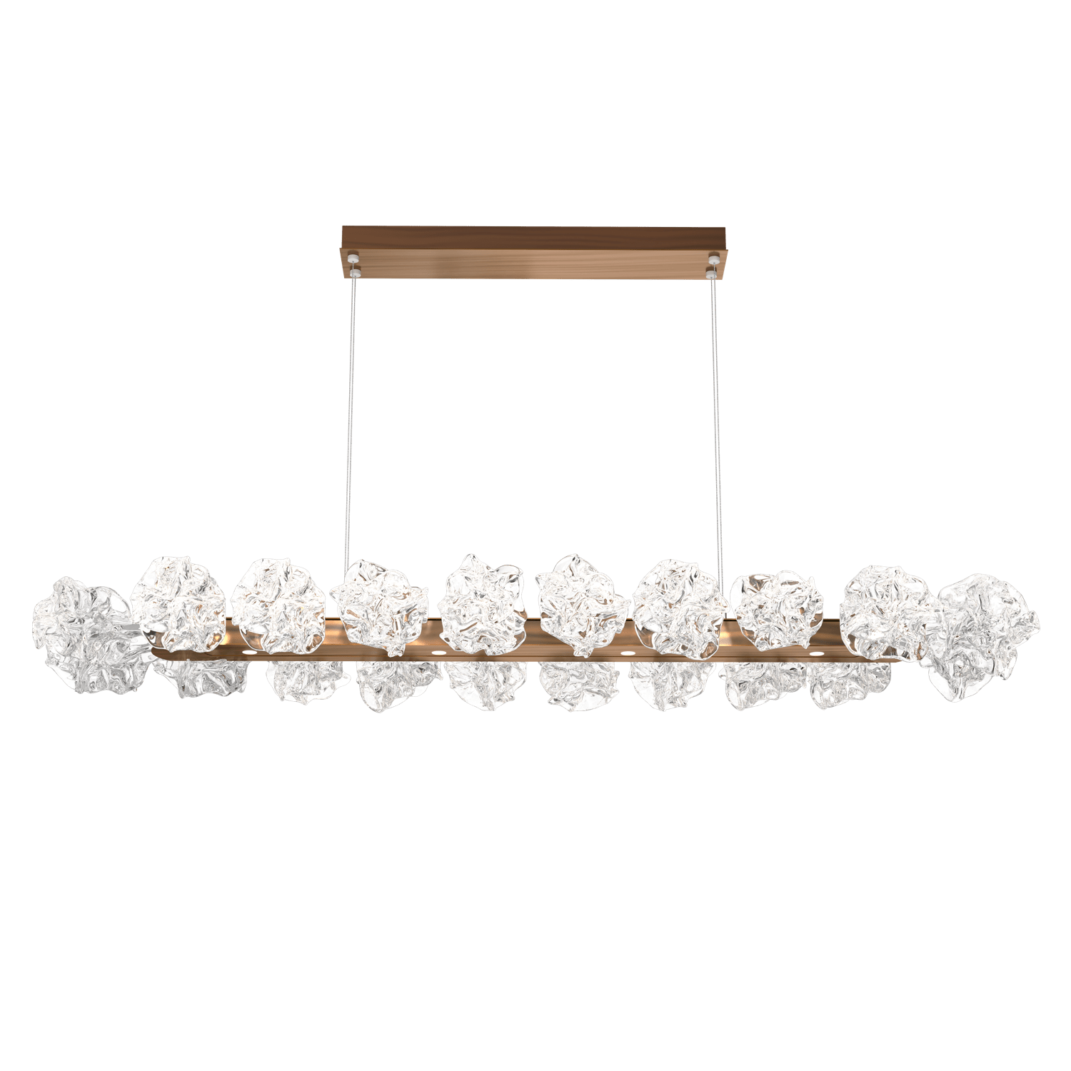 PLB0059-60-RB-Hammerton-Studio-Blossom-60-inch-linear-chandelier-with-oil-rubbed-bronze-finish-and-clear-handblown-crystal-glass-shades-and-LED-lamping