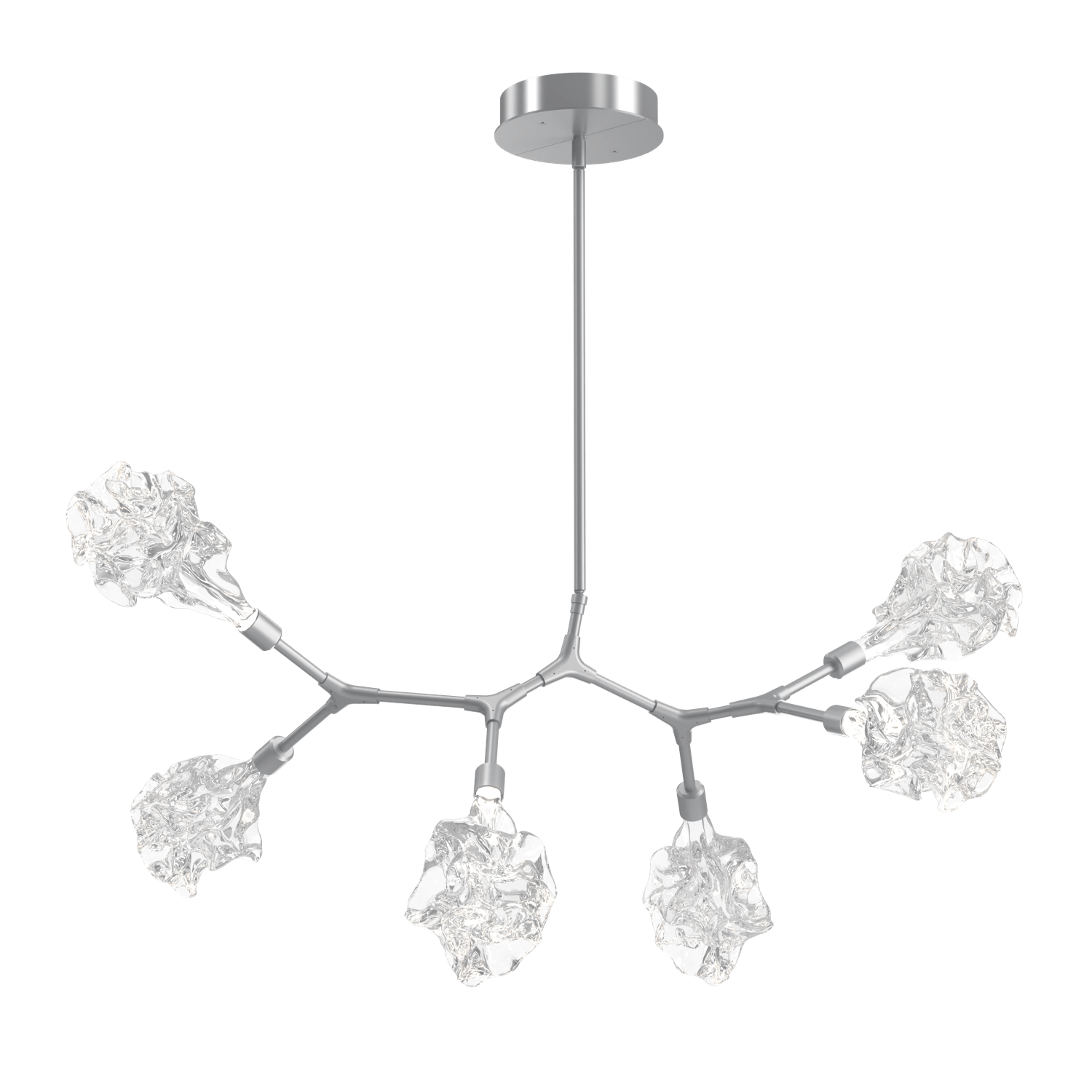 PLB0059-BA-CS-Hammerton-Studio-Blossom-6-light-organic-branch-chandelier-with-classic-silver-finish-and-clear-handblown-crystal-glass-shades-and-LED-lamping