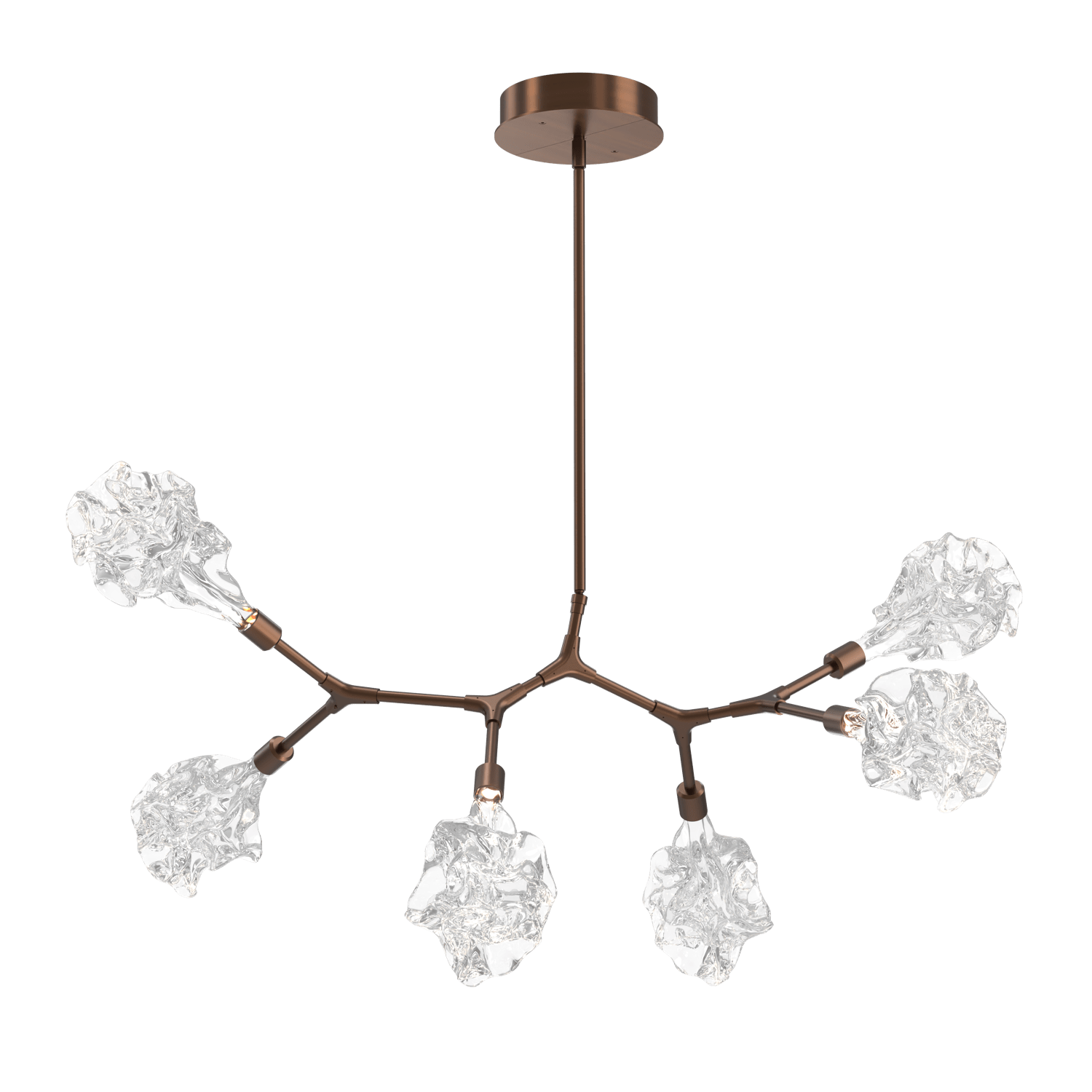 PLB0059-BA-RB-Hammerton-Studio-Blossom-6-light-organic-branch-chandelier-with-oil-rubbed-bronze-finish-and-clear-handblown-crystal-glass-shades-and-LED-lamping