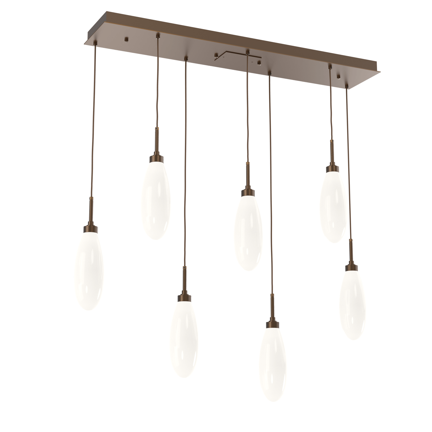 PLB0071-07-FB-WL-LL-Hammerton-Studio-Fiori-7-light-linear-pendant-chandelier-with-flat-bronze-finish-and-opal-white-glass-shades-and-LED-lamping