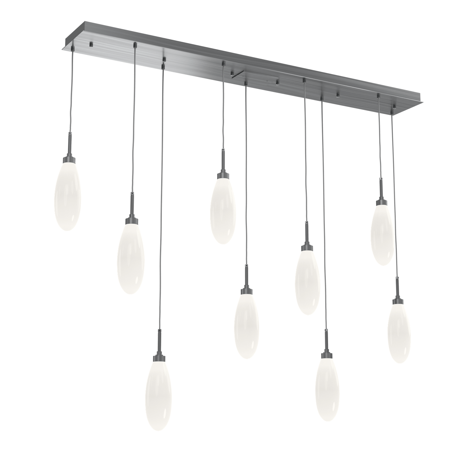 PLB0071-09-GM-WL-LL-Hammerton-Studio-Fiori-9-light-linear-pendant-chandelier-with-gunmetal-finish-and-opal-white-glass-shades-and-LED-lamping