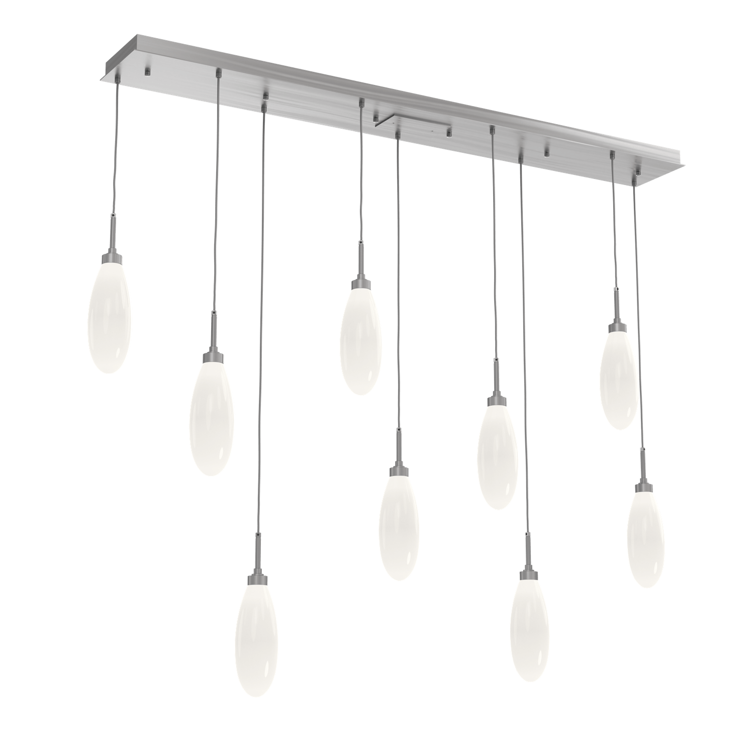 PLB0071-09-SN-WL-LL-Hammerton-Studio-Fiori-9-light-linear-pendant-chandelier-with-satin-nickel-finish-and-opal-white-glass-shades-and-LED-lamping