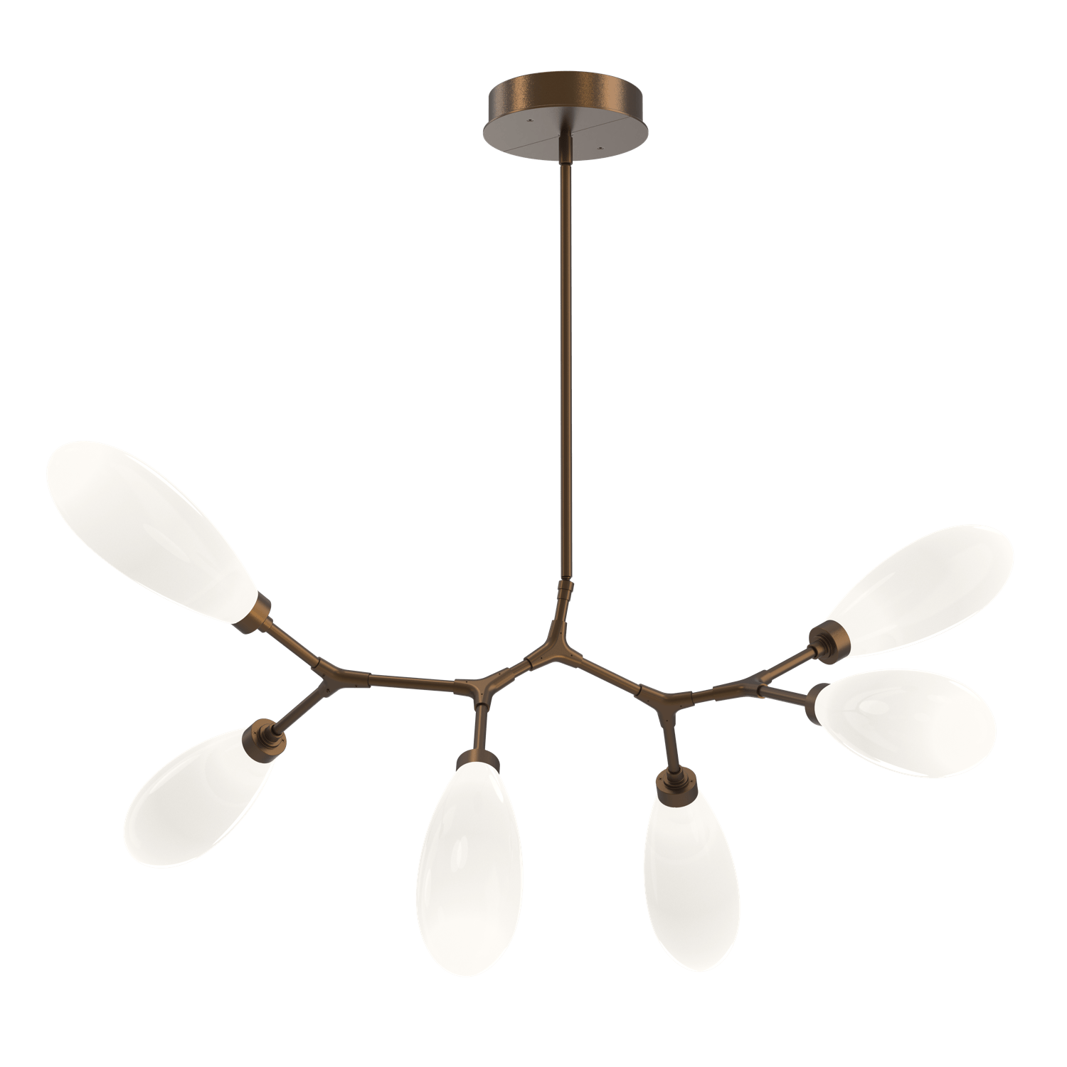 PLB0071-BA-FB-WL-LL-Hammerton-Studio-Fiori-6-light-organic-branch-chandelier-with-flat-bronze-finish-and-opal-white-glass-shades-and-LED-lamping