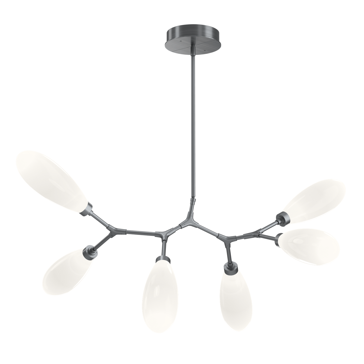 PLB0071-BA-GM-WL-LL-Hammerton-Studio-Fiori-6-light-organic-branch-chandelier-with-gunmetal-finish-and-opal-white-glass-shades-and-LED-lamping