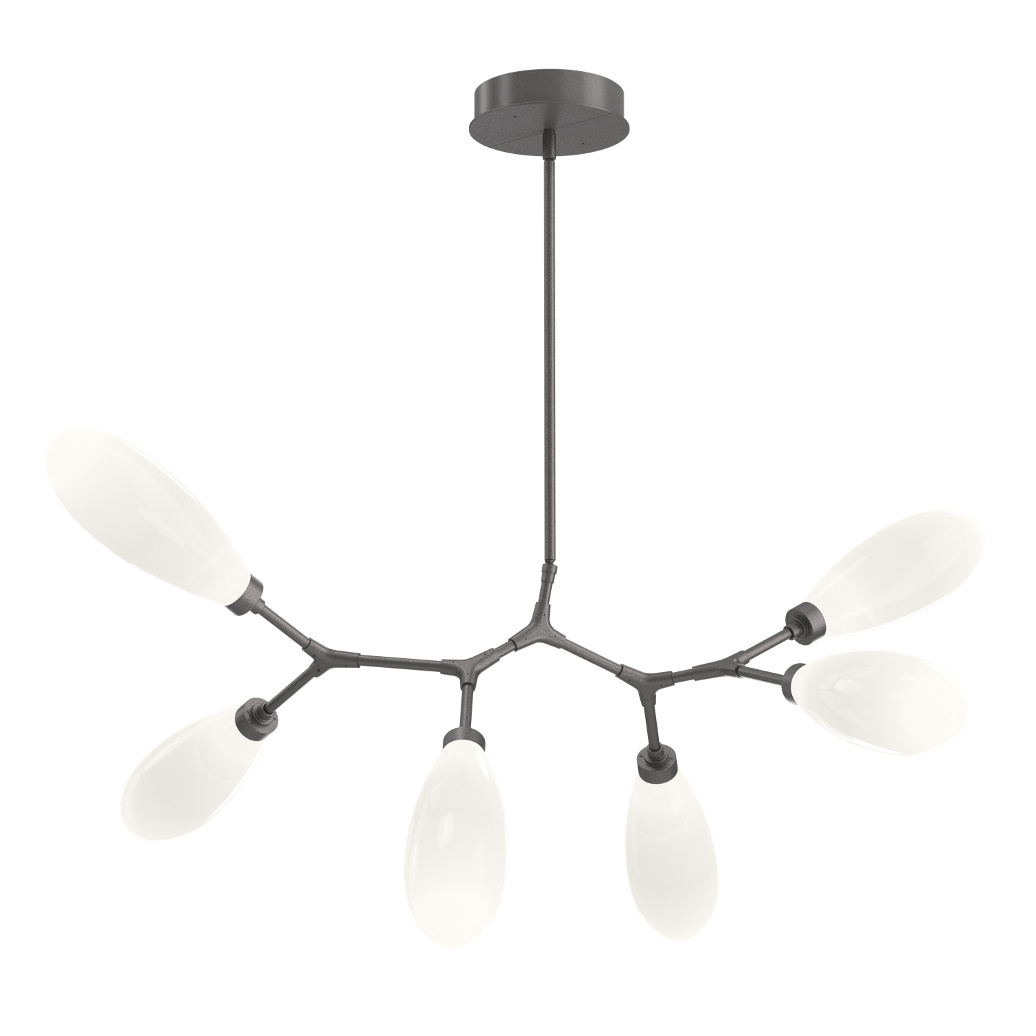 PLB0071-BA-GP-WL-LL-Hammerton-Studio-Fiori-6-light-organic-branch-chandelier-with-graphite-finish-and-opal-white-glass-shades-and-LED-lamping