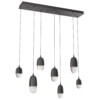 PLB0079-07-GP-Hammerton-Studio-Pebble-7-light-linear-pendant-chandelier-with-graphite-finish-and-clear-cast-glass-shades-and-LED-lamping