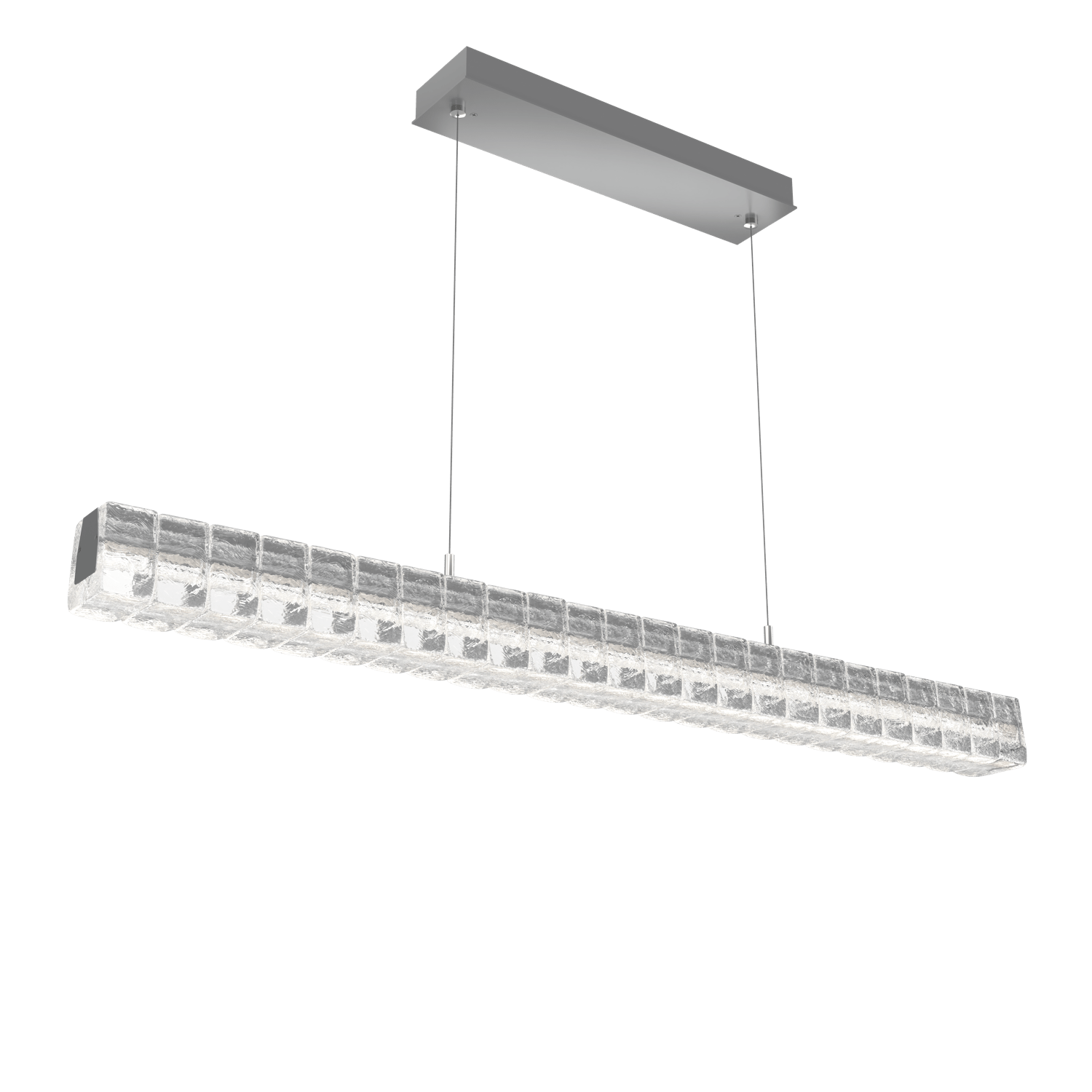 PLB0080-48-CS-Hammerton-Studio-Asscher-48-inch-linear-chandelier-with-classic-silver-finish-and-clear-cast-glass-shades-and-LED-lamping