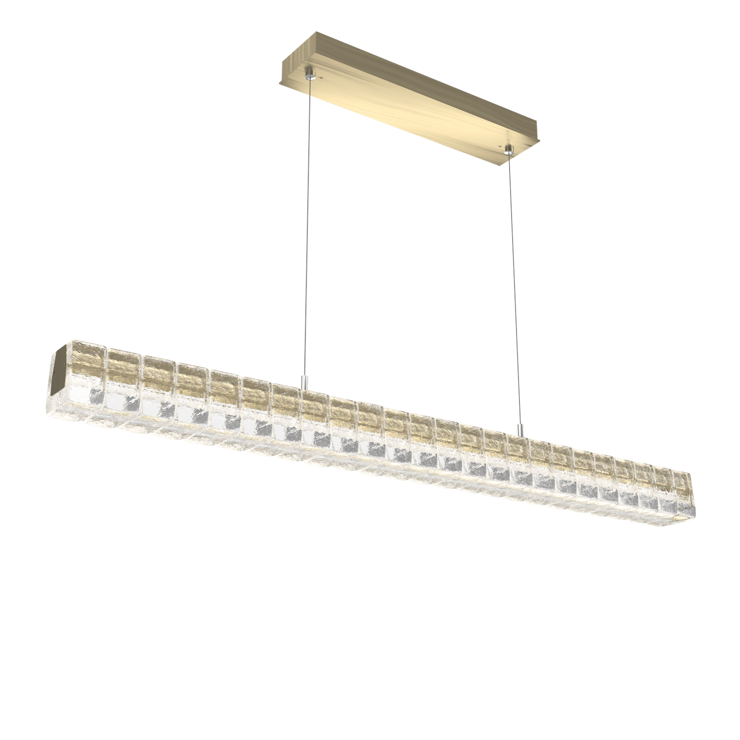 PLB0080-48-HB-Hammerton-Studio-Asscher-48-inch-linear-chandelier-with-heritage-brass-finish-and-clear-cast-glass-shades-and-LED-lamping