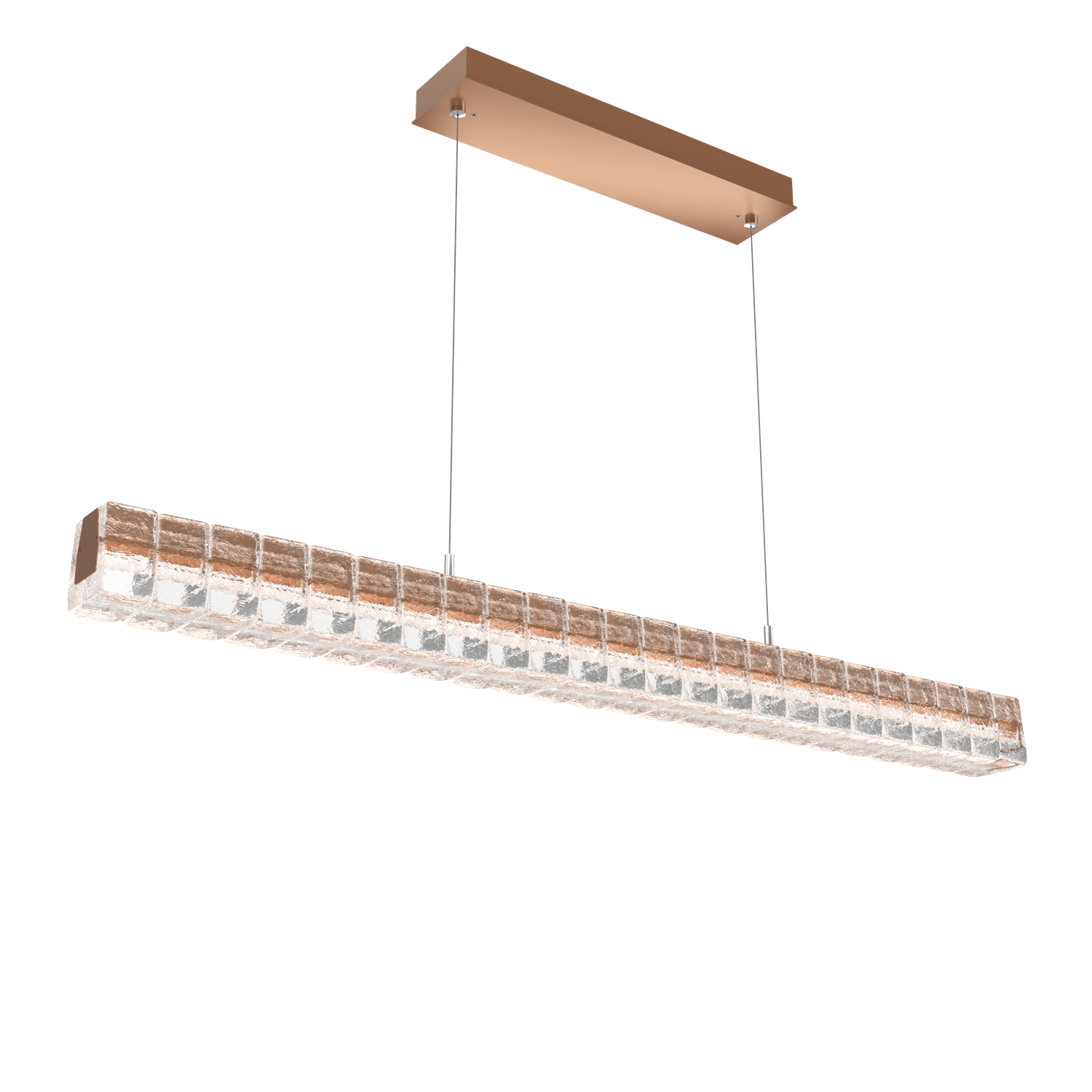 PLB0080-48-NB-Hammerton-Studio-Asscher-48-inch-linear-chandelier-with-novel-brass-finish-and-clear-cast-glass-shades-and-LED-lamping