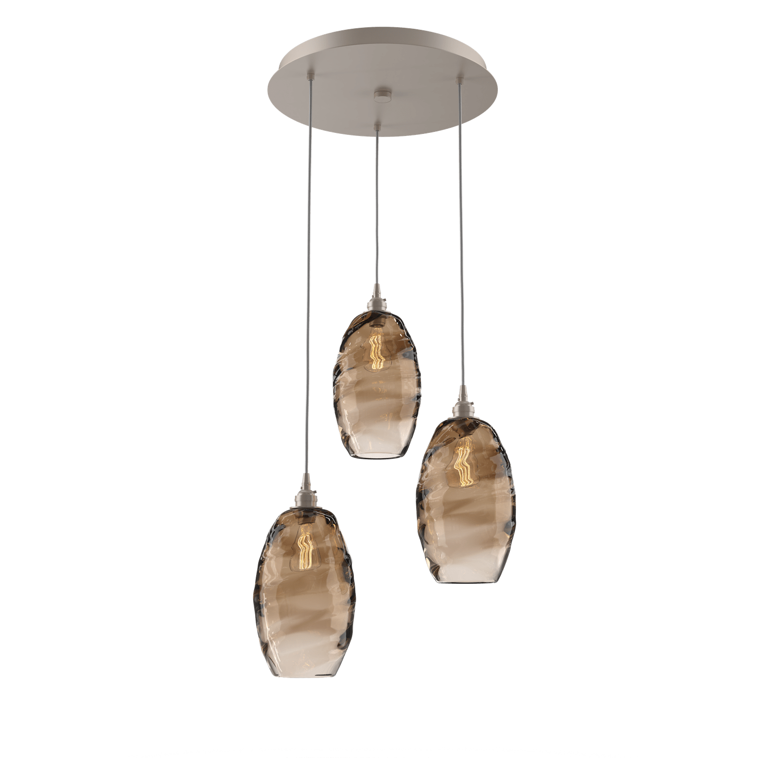 CHB0035-03-BS-OB-Hammerton-Studio-Optic-Blown-Glass-Elisse-3-light-round-pendant-chandelier-with-metallic-beige-silver-finish-and-optic-bronze-blown-glass-shades-and-incandescent-lamping