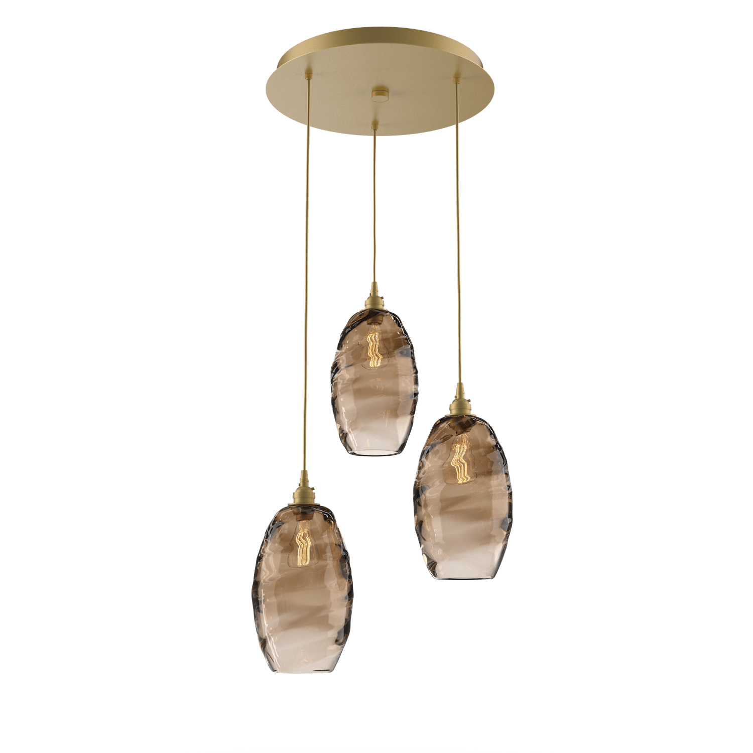 CHB0035-03-GB-OB-Hammerton-Studio-Optic-Blown-Glass-Elisse-3-light-round-pendant-chandelier-with-gilded-brass-finish-and-optic-bronze-blown-glass-shades-and-incandescent-lamping