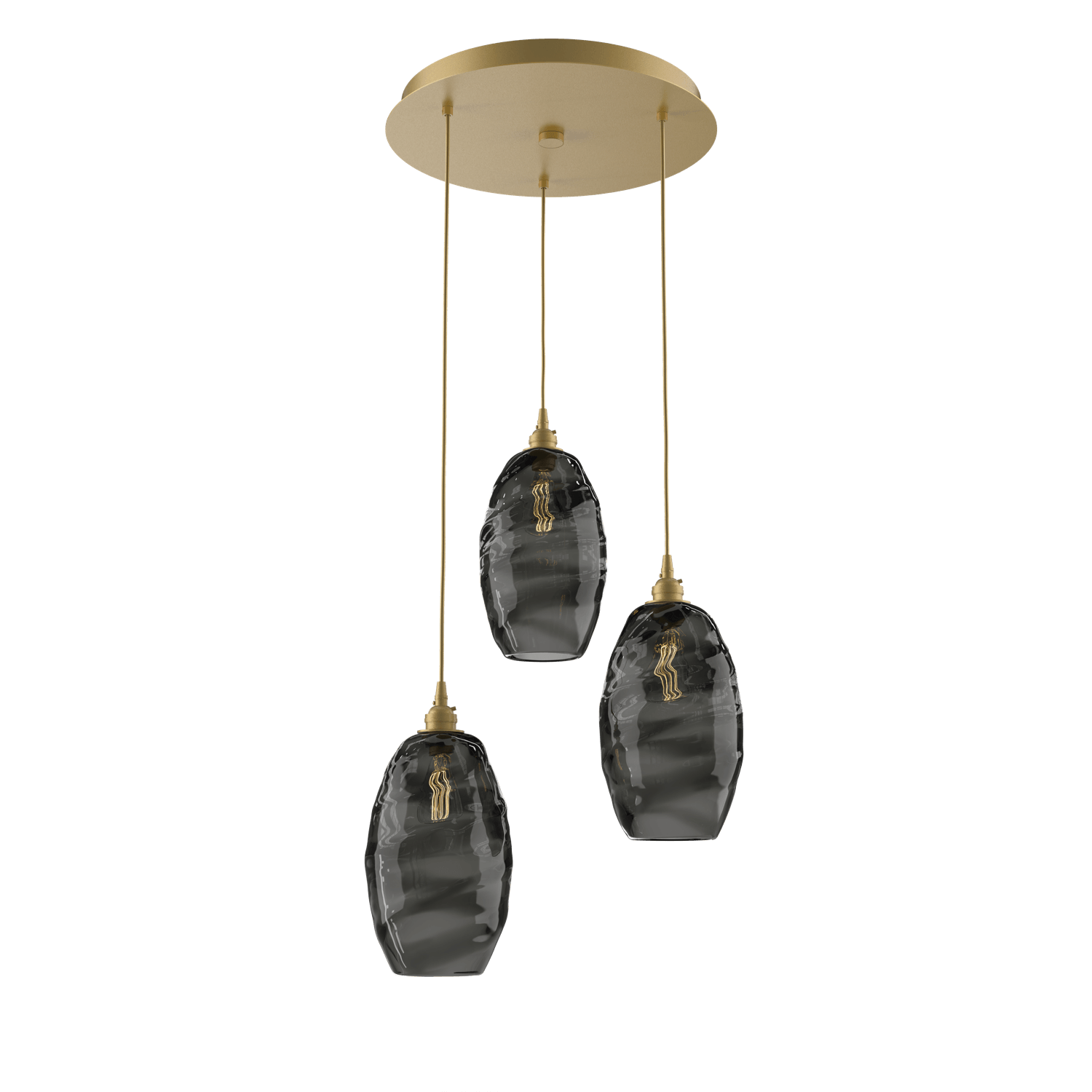 CHB0035-03-GB-OS-Hammerton-Studio-Optic-Blown-Glass-Elisse-3-light-round-pendant-chandelier-with-gilded-brass-finish-and-optic-smoke-blown-glass-shades-and-incandescent-lamping