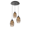 CHB0035-03-MB-OB-Hammerton-Studio-Optic-Blown-Glass-Elisse-3-light-round-pendant-chandelier-with-matte-black-finish-and-optic-bronze-blown-glass-shades-and-incandescent-lamping