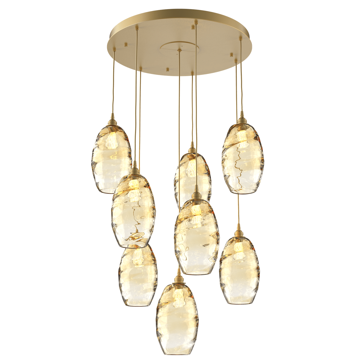 CHB0035-08-GB-OA-Hammerton-Studio-Optic-Blown-Glass-Elisse-8-light-round-pendant-chandelier-with-gilded-brass-finish-and-optic-amber-blown-glass-shades-and-incandescent-lamping