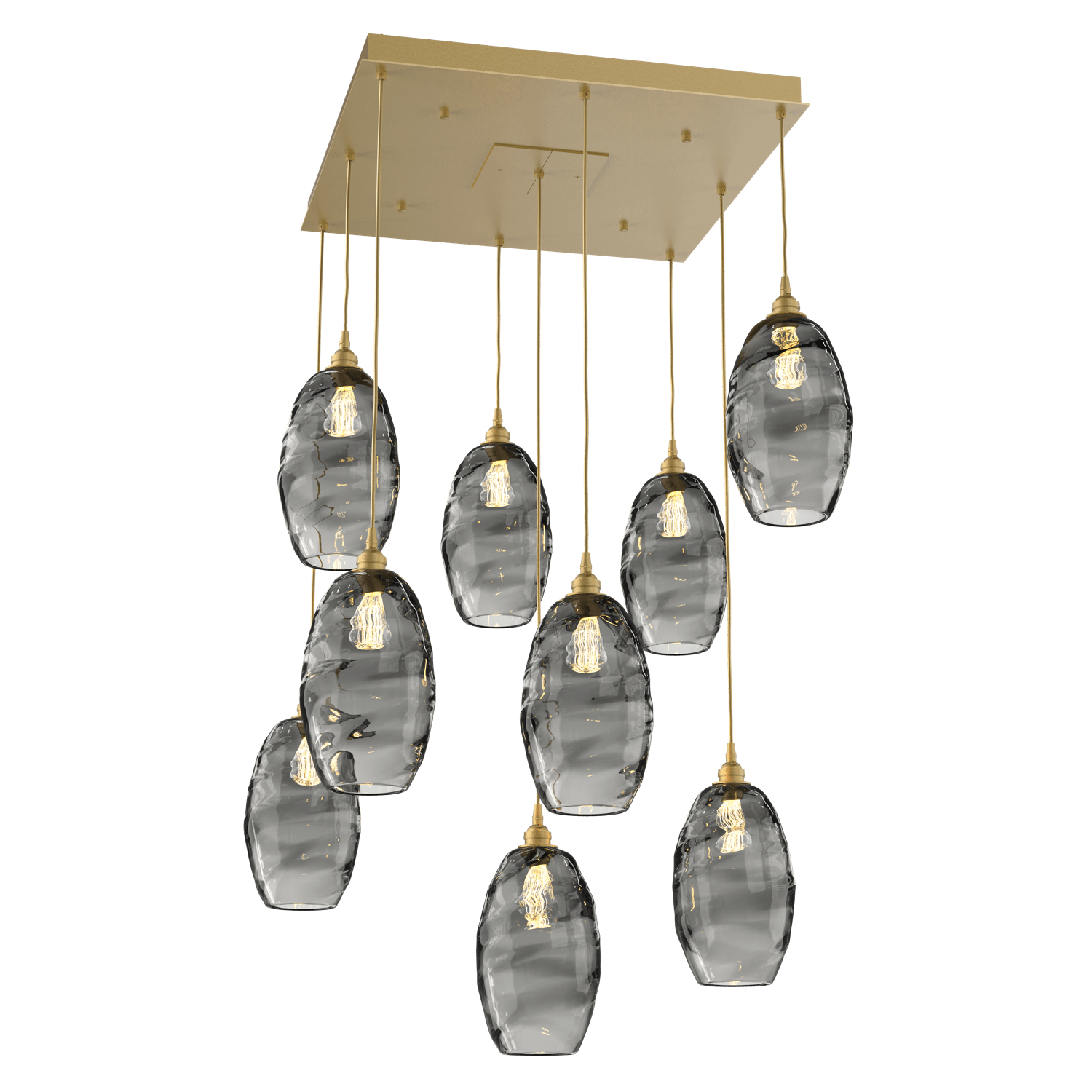 CHB0035-09-GB-OS-Hammerton-Studio-Optic-Blown-Glass-Elisse-9-light-square-pendant-chandelier-with-gilded-brass-finish-and-optic-smoke-blown-glass-shades-and-incandescent-lamping