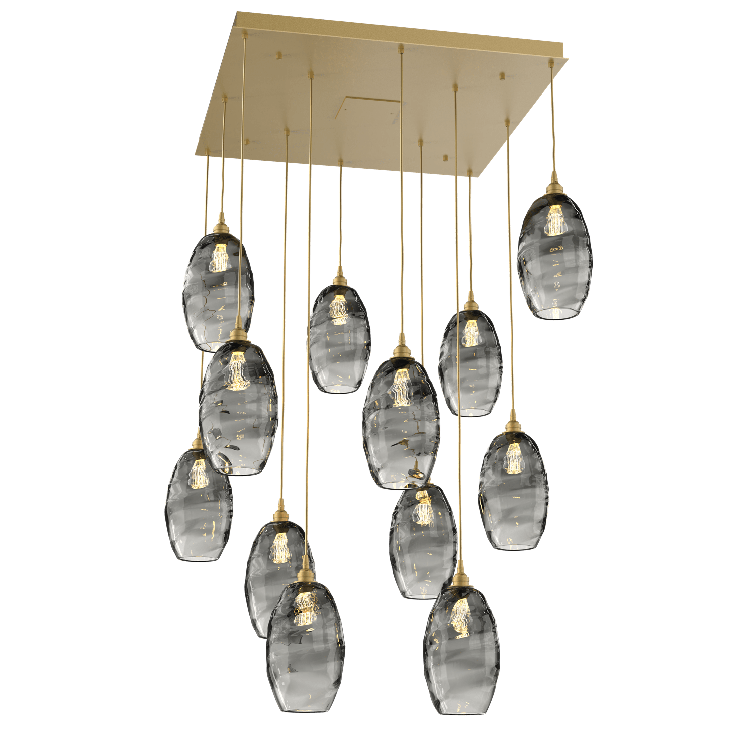 CHB0035-12-GB-OS-Hammerton-Studio-Optic-Blown-Glass-Elisse-12-light-square-pendant-chandelier-with-gilded-brass-finish-and-optic-smoke-blown-glass-shades-and-incandescent-lamping