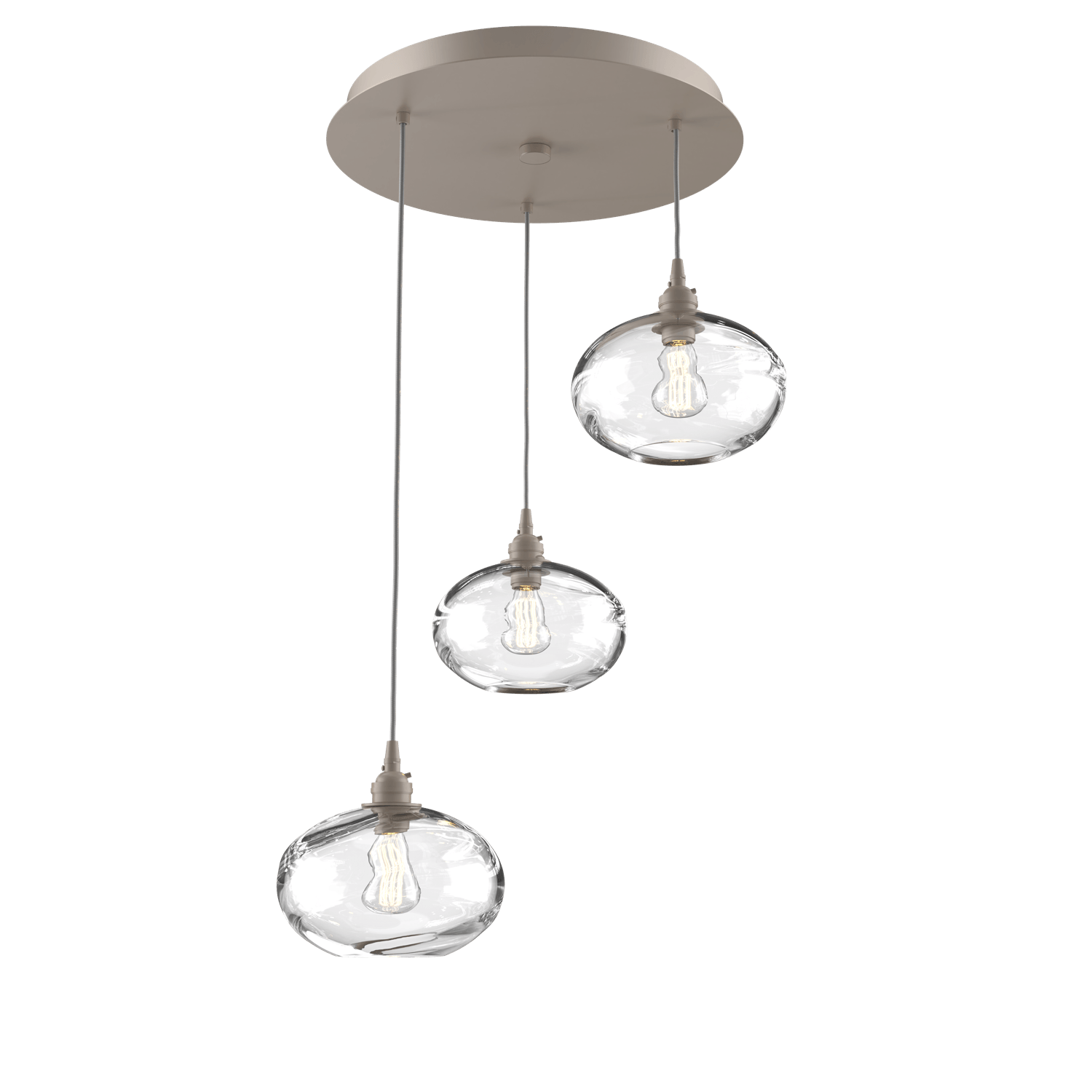 CHB0036-03-BS-OC-Hammerton-Studio-Optic-Blown-Glass-Coppa-3-light-round-pendant-chandelier-with-metallic-beige-silver-finish-and-optic-clear-blown-glass-shades-and-incandescent-lamping