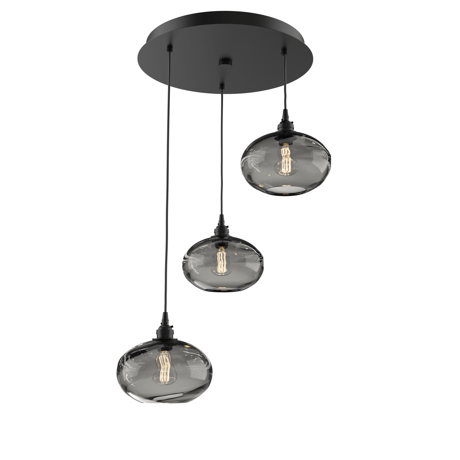 CHB0036-03-MB-OS-Hammerton-Studio-Optic-Blown-Glass-Coppa-3-light-round-pendant-chandelier-with-matte-black-finish-and-optic-smoke-blown-glass-shades-and-incandescent-lamping