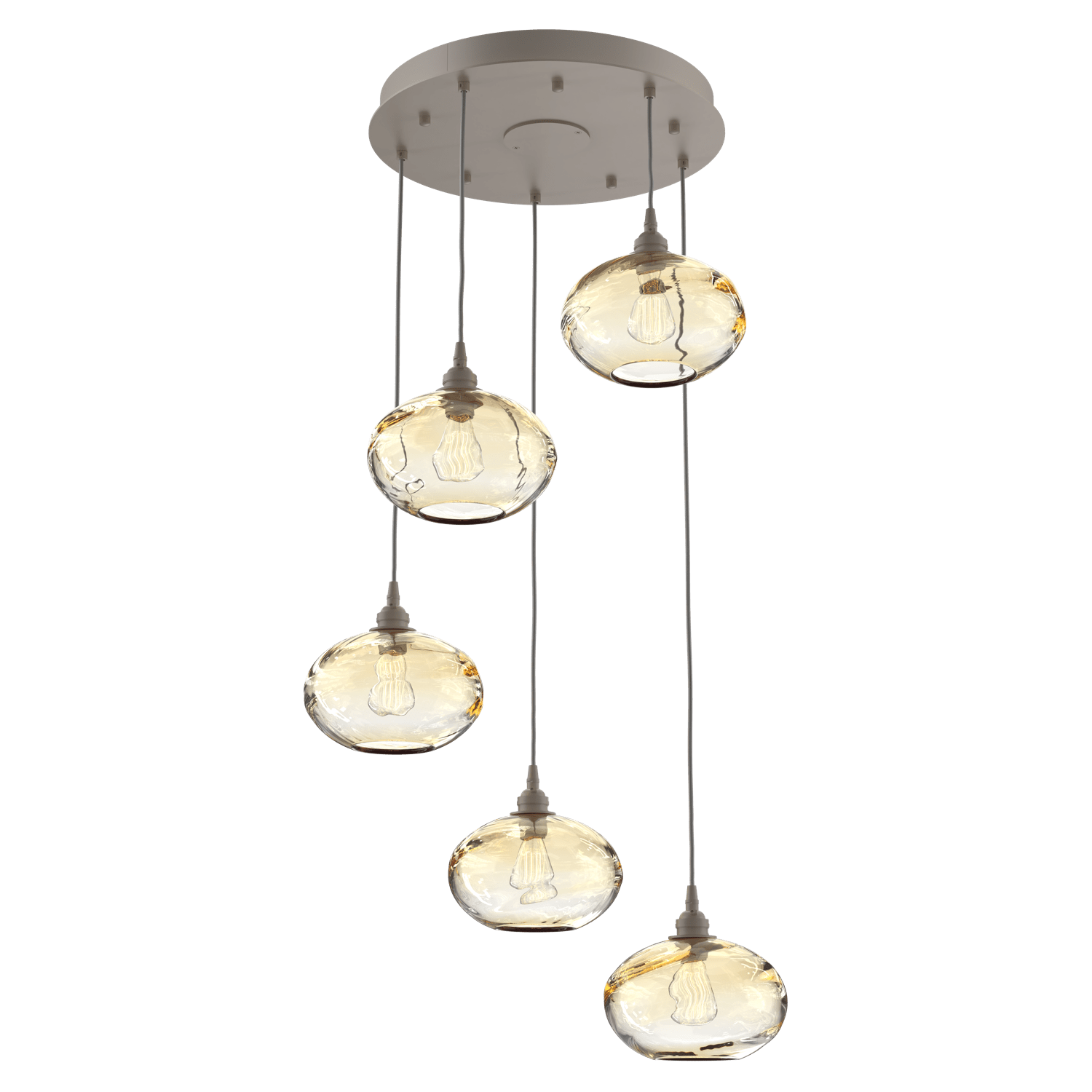 CHB0036-05-BS-OA-Hammerton-Studio-Optic-Blown-Glass-Coppa-5-light-round-pendant-chandelier-with-metallic-beige-silver-finish-and-optic-amber-blown-glass-shades-and-incandescent-lamping
