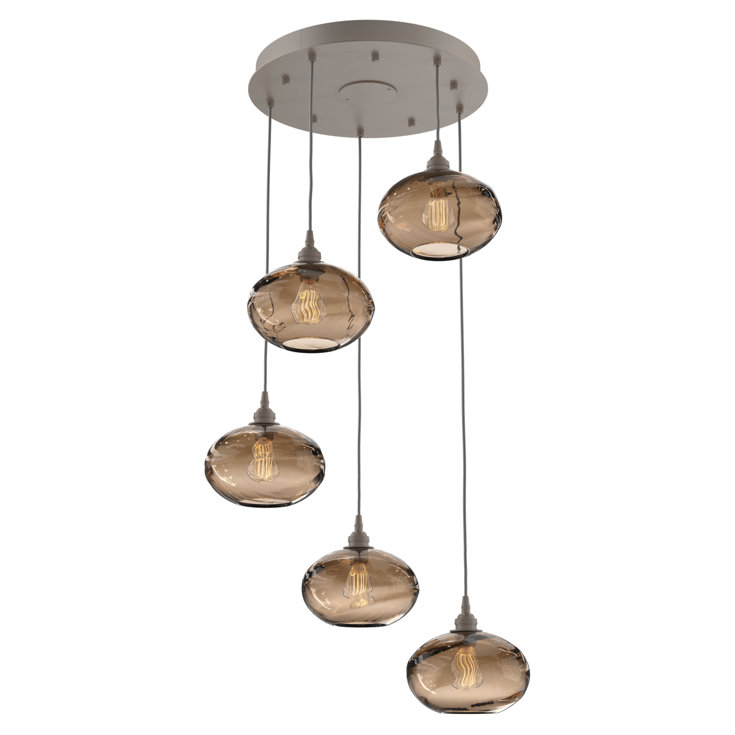 CHB0036-05-BS-OB-Hammerton-Studio-Optic-Blown-Glass-Coppa-5-light-round-pendant-chandelier-with-metallic-beige-silver-finish-and-optic-bronze-blown-glass-shades-and-incandescent-lamping