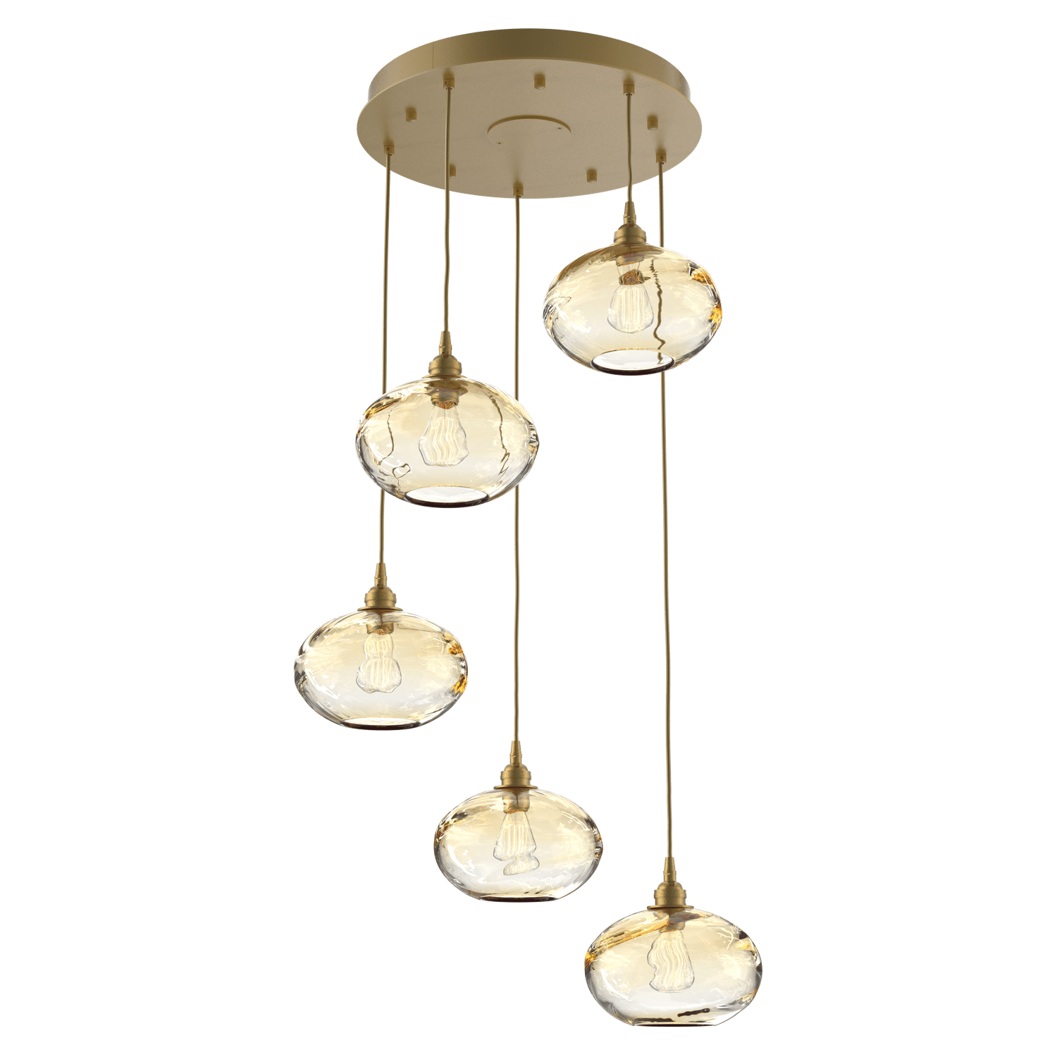 CHB0036-05-GB-OA-Hammerton-Studio-Optic-Blown-Glass-Coppa-5-light-round-pendant-chandelier-with-gilded-brass-finish-and-optic-amber-blown-glass-shades-and-incandescent-lamping