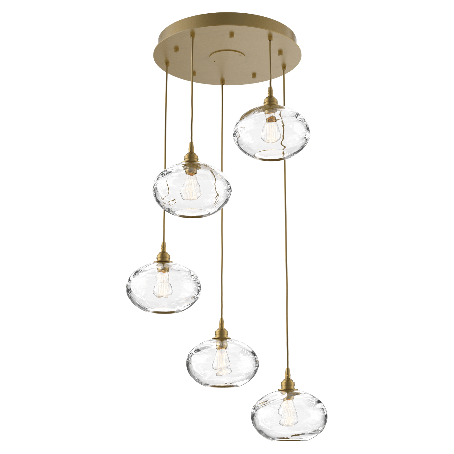 CHB0036-05-GB-OC-Hammerton-Studio-Optic-Blown-Glass-Coppa-5-light-round-pendant-chandelier-with-gilded-brass-finish-and-optic-clear-blown-glass-shades-and-incandescent-lamping