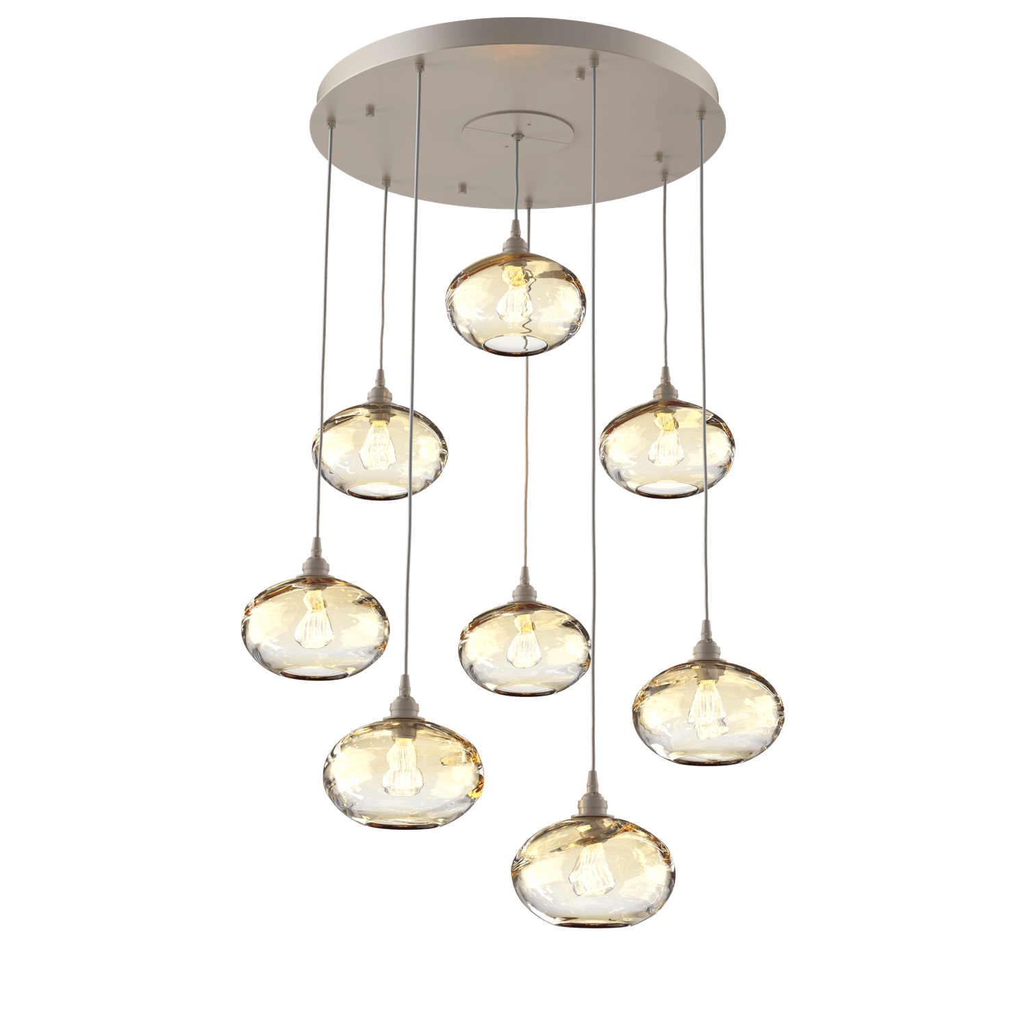 CHB0036-08-BS-OA-Hammerton-Studio-Optic-Blown-Glass-Coppa-8-light-round-pendant-chandelier-with-metallic-beige-silver-finish-and-optic-amber-blown-glass-shades-and-incandescent-lamping