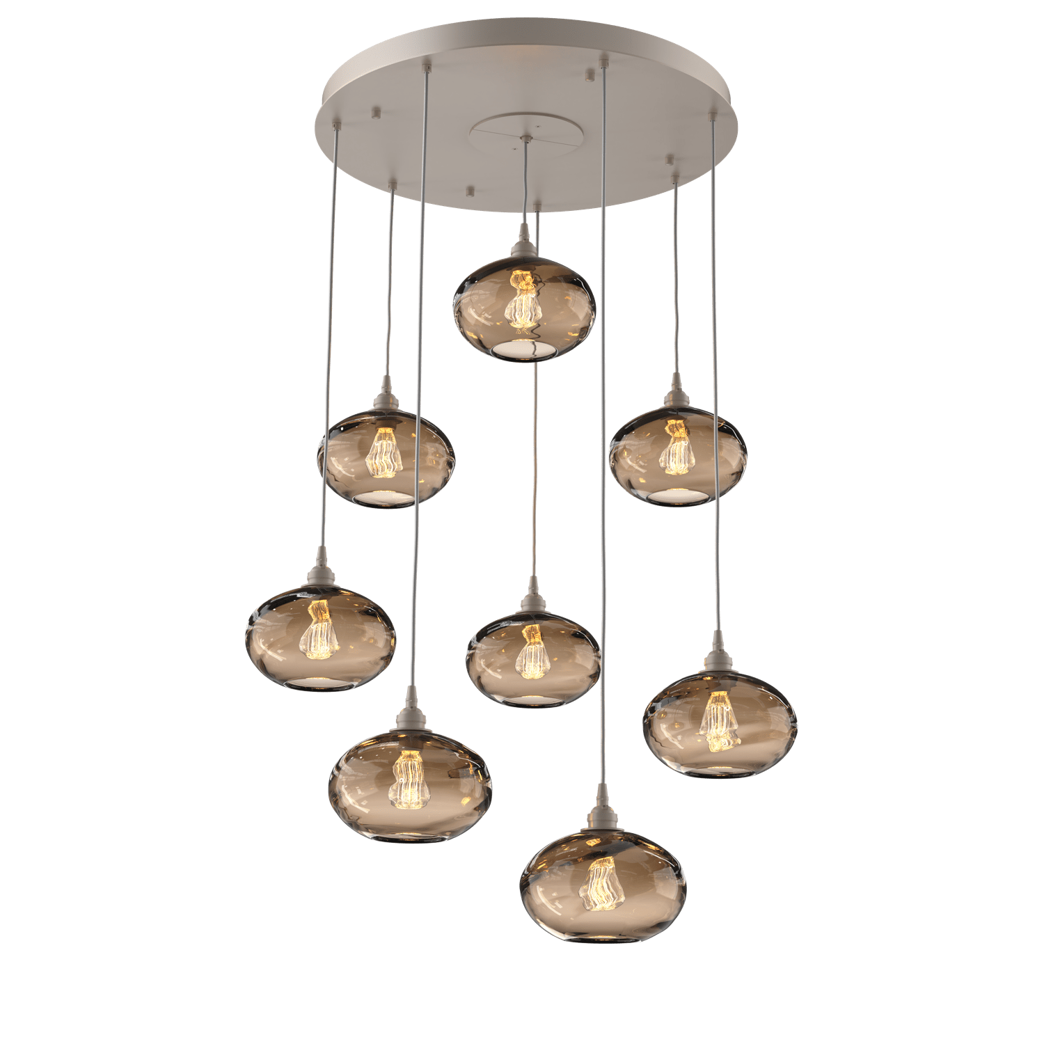 CHB0036-08-BS-OB-Hammerton-Studio-Optic-Blown-Glass-Coppa-8-light-round-pendant-chandelier-with-metallic-beige-silver-finish-and-optic-bronze-blown-glass-shades-and-incandescent-lamping