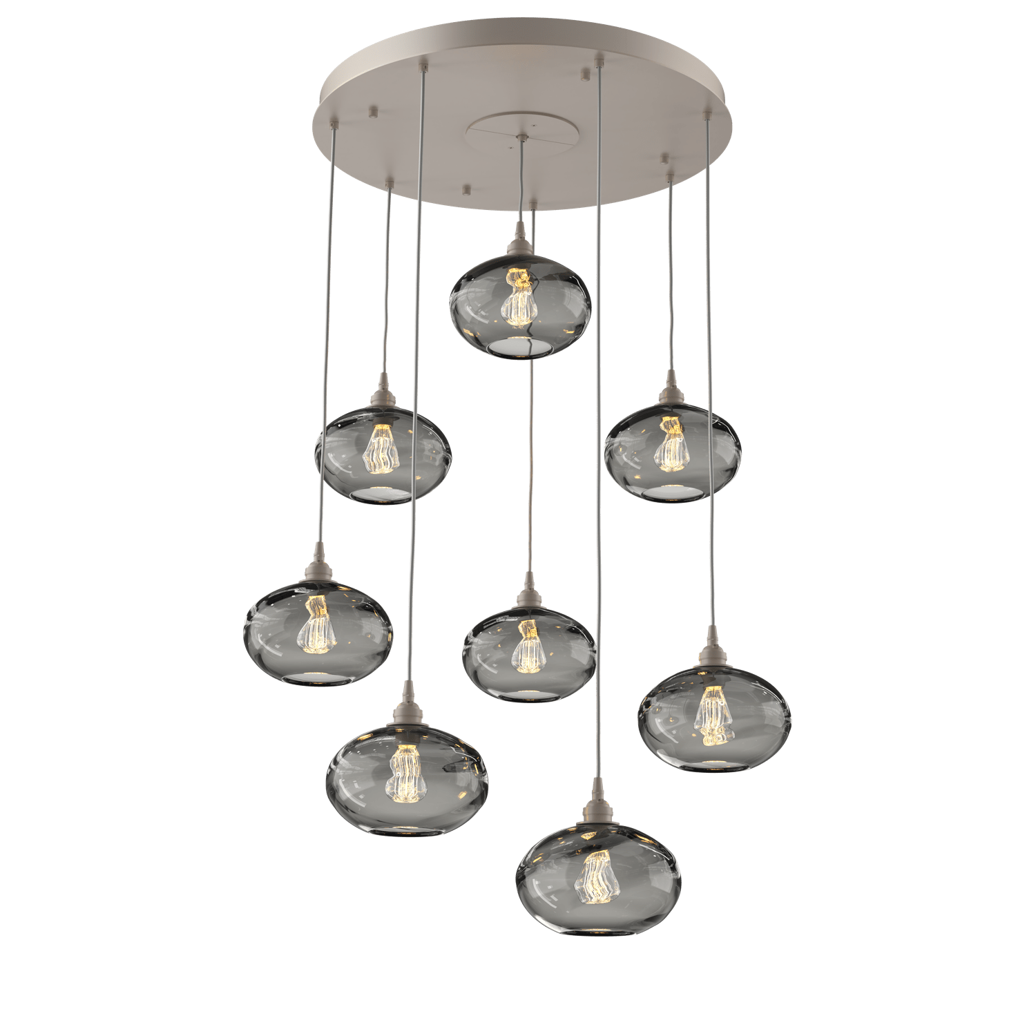 CHB0036-08-BS-OS-Hammerton-Studio-Optic-Blown-Glass-Coppa-8-light-round-pendant-chandelier-with-metallic-beige-silver-finish-and-optic-smoke-blown-glass-shades-and-incandescent-lamping