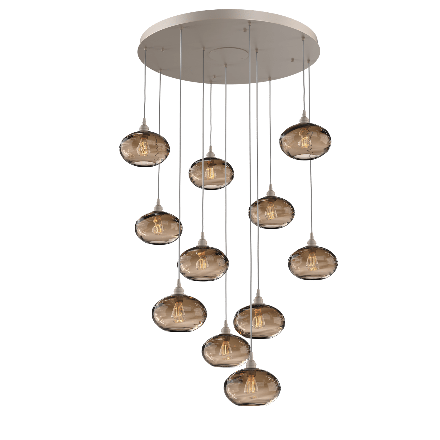 CHB0036-11-BS-OB-Hammerton-Studio-Optic-Blown-Glass-Coppa-11-light-round-pendant-chandelier-with-metallic-beige-silver-finish-and-optic-bronze-blown-glass-shades-and-incandescent-lamping