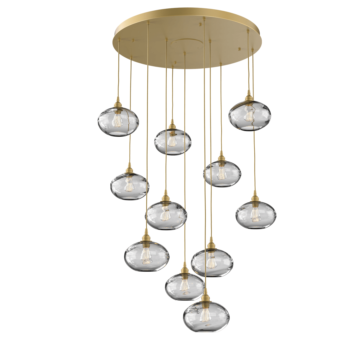 CHB0036-11-GB-OC-Hammerton-Studio-Optic-Blown-Glass-Coppa-11-light-round-pendant-chandelier-with-gilded-brass-finish-and-optic-clear-blown-glass-shades-and-incandescent-lamping