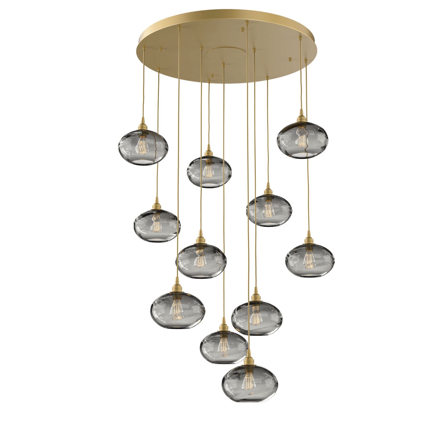 CHB0036-11-GB-OS-Hammerton-Studio-Optic-Blown-Glass-Coppa-11-light-round-pendant-chandelier-with-gilded-brass-finish-and-optic-smoke-blown-glass-shades-and-incandescent-lamping