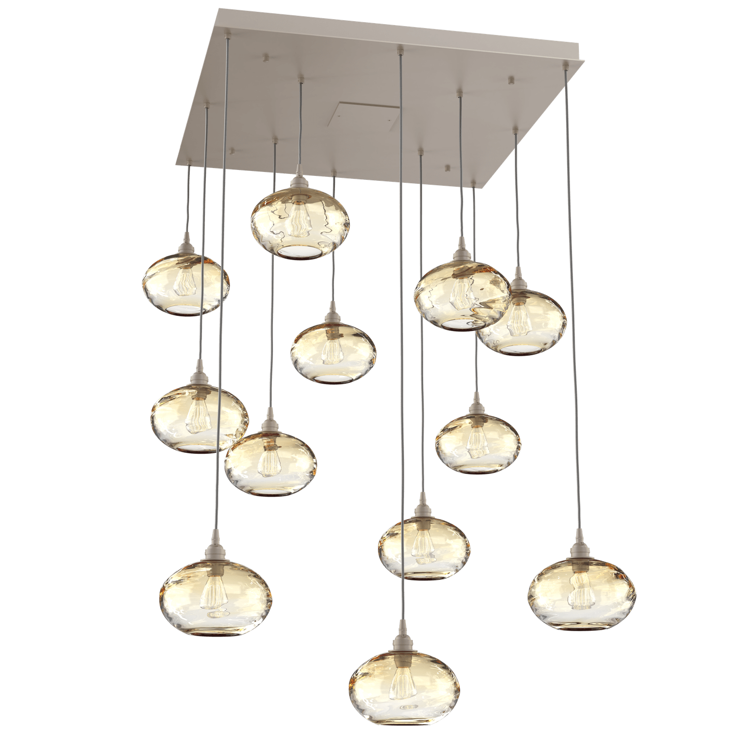 CHB0036-12-BS-OA-Hammerton-Studio-Optic-Blown-Glass-Coppa-12-light-square-pendant-chandelier-with-metallic-beige-silver-finish-and-optic-amber-blown-glass-shades-and-incandescent-lamping