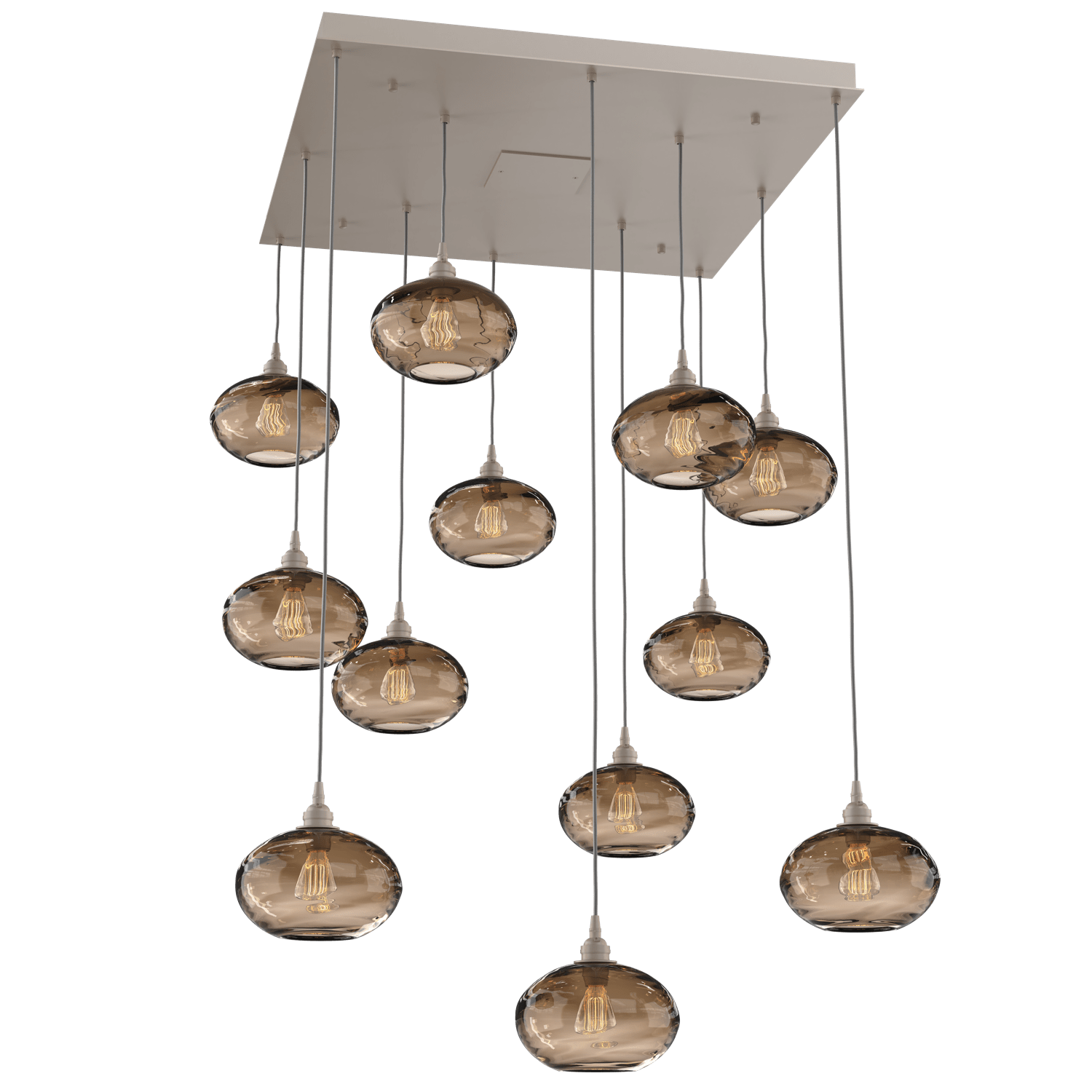 CHB0036-12-BS-OB-Hammerton-Studio-Optic-Blown-Glass-Coppa-12-light-square-pendant-chandelier-with-metallic-beige-silver-finish-and-optic-bronze-blown-glass-shades-and-incandescent-lamping