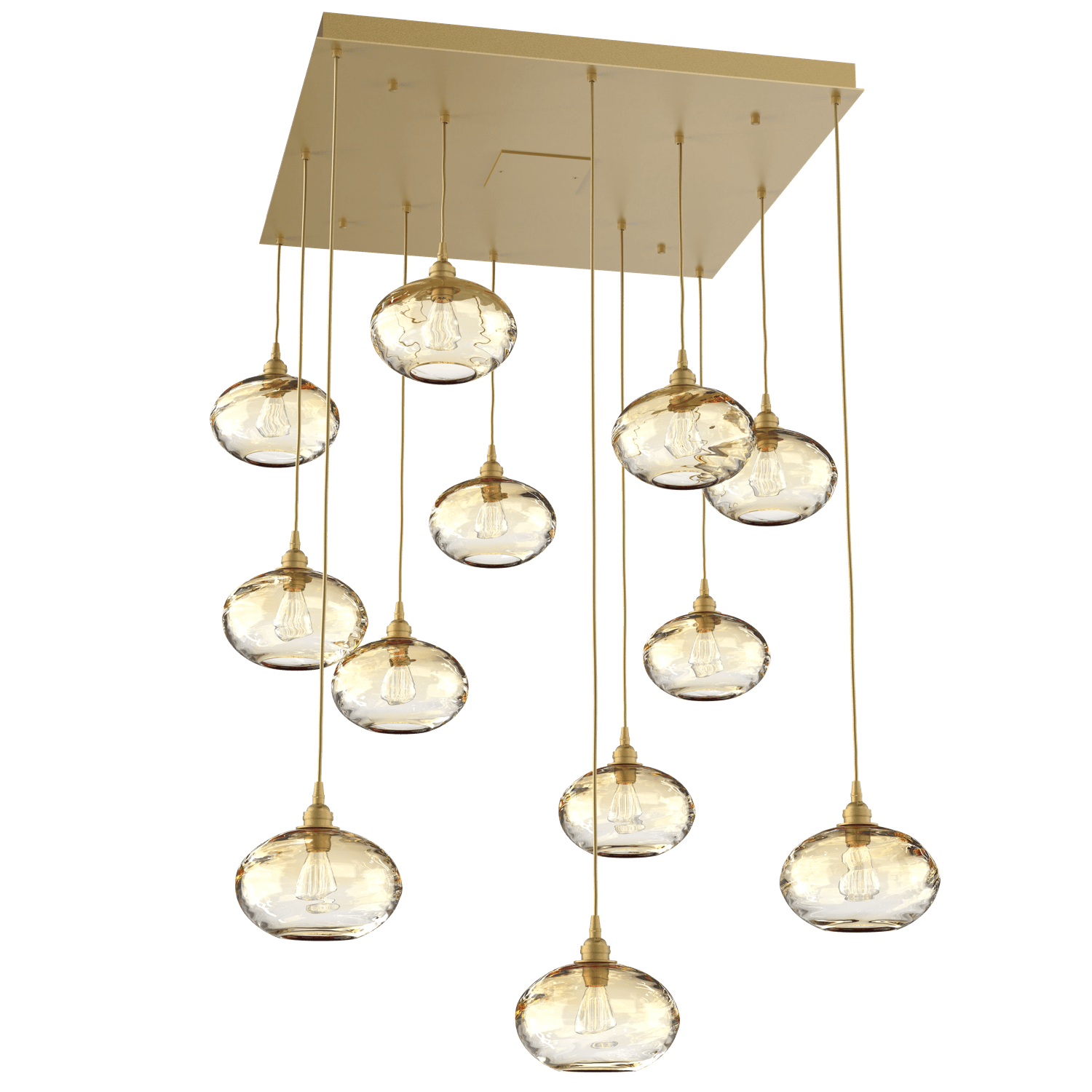 CHB0036-12-GB-OA-Hammerton-Studio-Optic-Blown-Glass-Coppa-12-light-square-pendant-chandelier-with-gilded-brass-finish-and-optic-amber-blown-glass-shades-and-incandescent-lamping