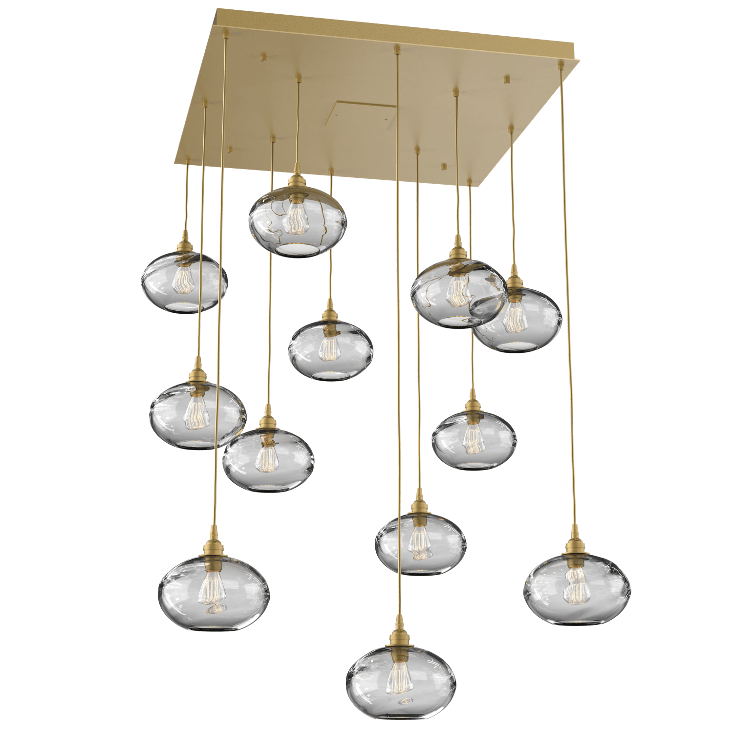 CHB0036-12-GB-OC-Hammerton-Studio-Optic-Blown-Glass-Coppa-12-light-square-pendant-chandelier-with-gilded-brass-finish-and-optic-clear-blown-glass-shades-and-incandescent-lamping