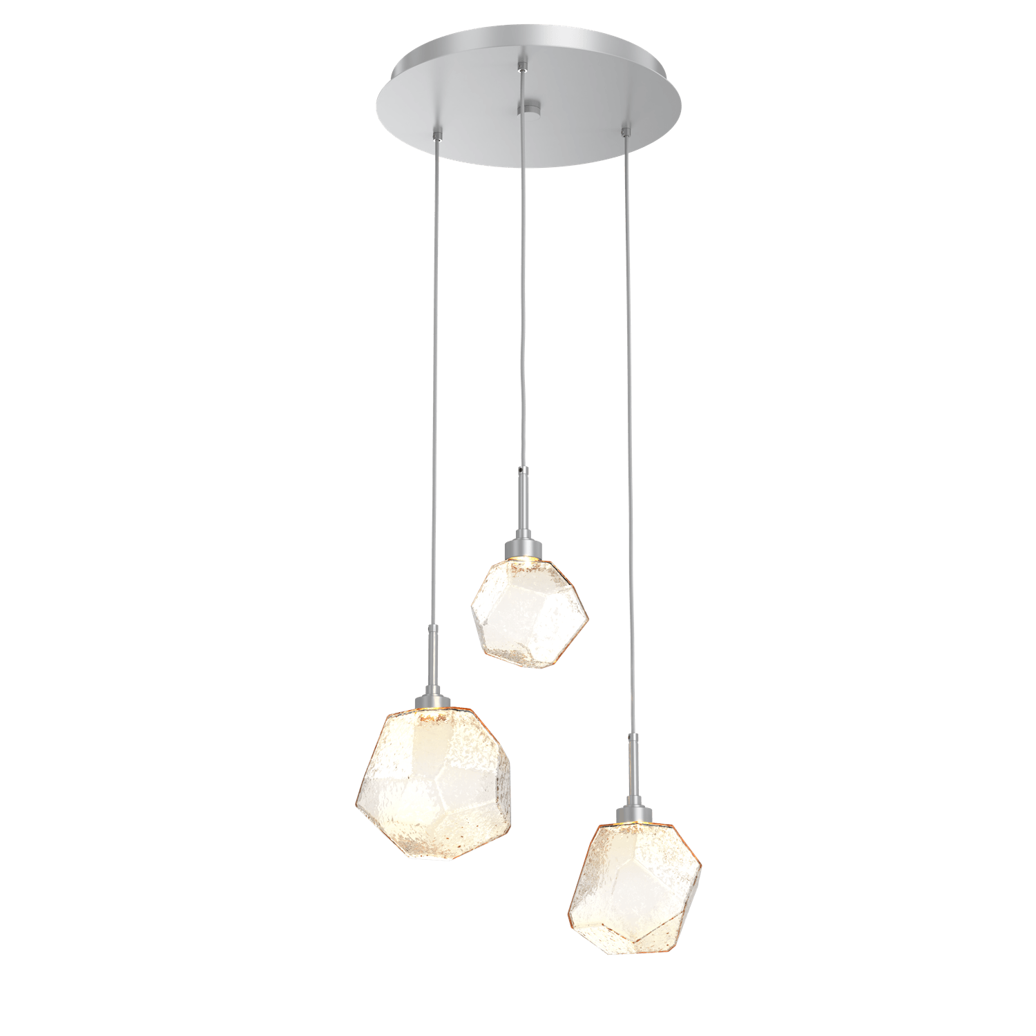 CHB0039-03-CS-A-Hammerton-Studio-Gem-3-light-round-pendant-chandelier-with-classic-silver-finish-and-amber-blown-glass-shades-and-LED-lamping