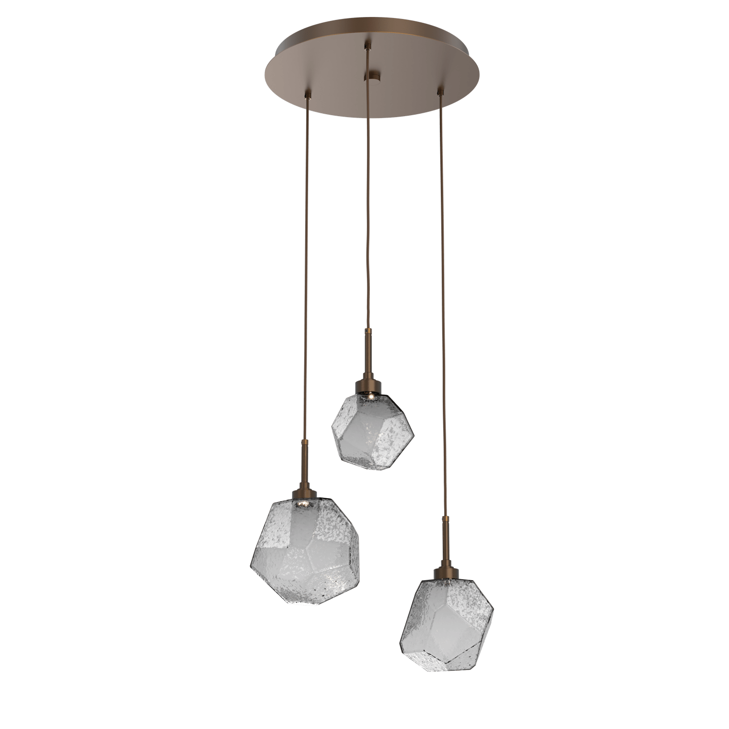 CHB0039-03-FB-S-Hammerton-Studio-Gem-3-light-round-pendant-chandelier-with-flat-bronze-finish-and-smoke-blown-glass-shades-and-LED-lamping