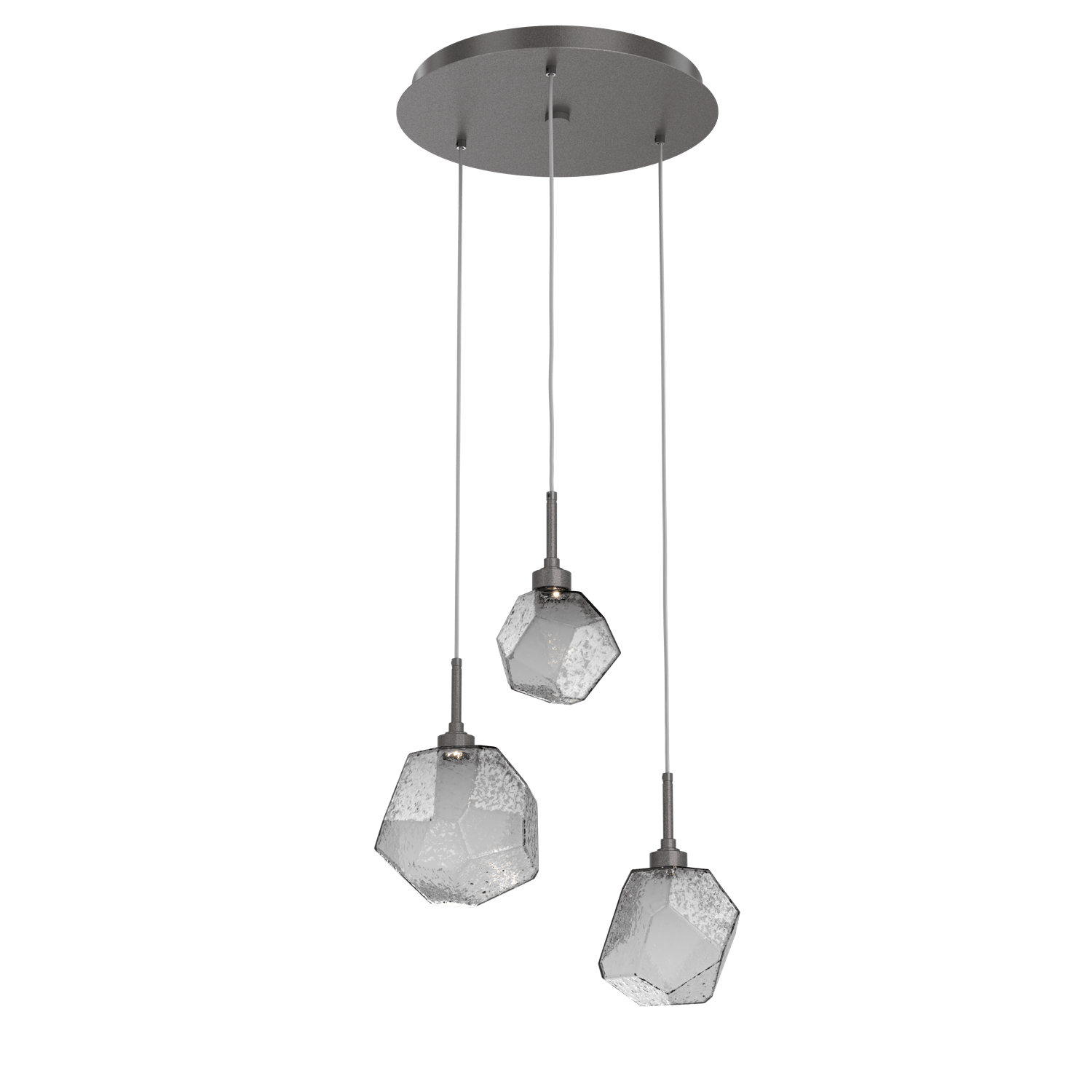 CHB0039-03-GP-S-Hammerton-Studio-Gem-3-light-round-pendant-chandelier-with-graphite-finish-and-smoke-blown-glass-shades-and-LED-lamping