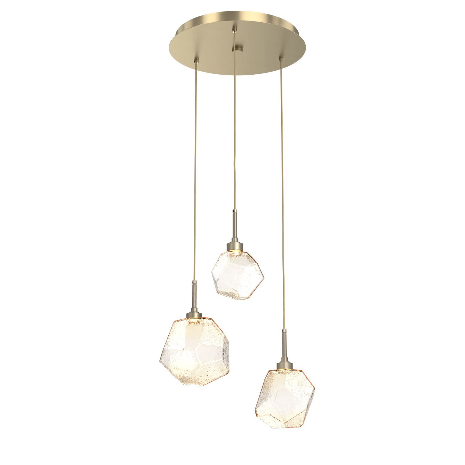 CHB0039-03-HB-A-Hammerton-Studio-Gem-3-light-round-pendant-chandelier-with-heritage-brass-finish-and-amber-blown-glass-shades-and-LED-lamping