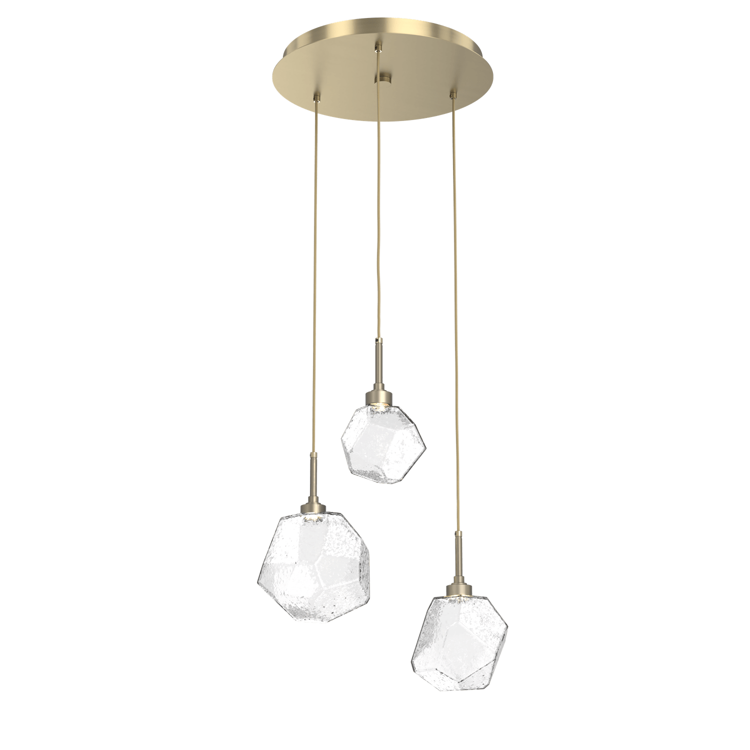 CHB0039-03-HB-C-Hammerton-Studio-Gem-3-light-round-pendant-chandelier-with-heritage-brass-finish-and-clear-blown-glass-shades-and-LED-lamping
