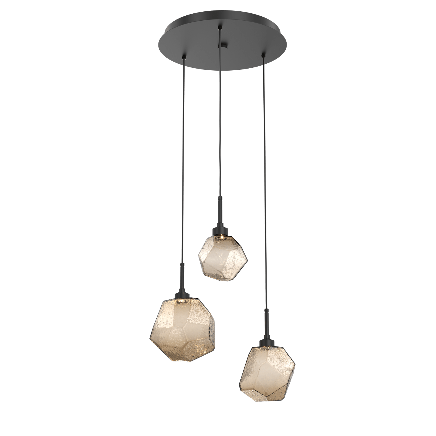 CHB0039-03-MB-B-Hammerton-Studio-Gem-3-light-round-pendant-chandelier-with-matte-black-finish-and-bronze-blown-glass-shades-and-LED-lamping